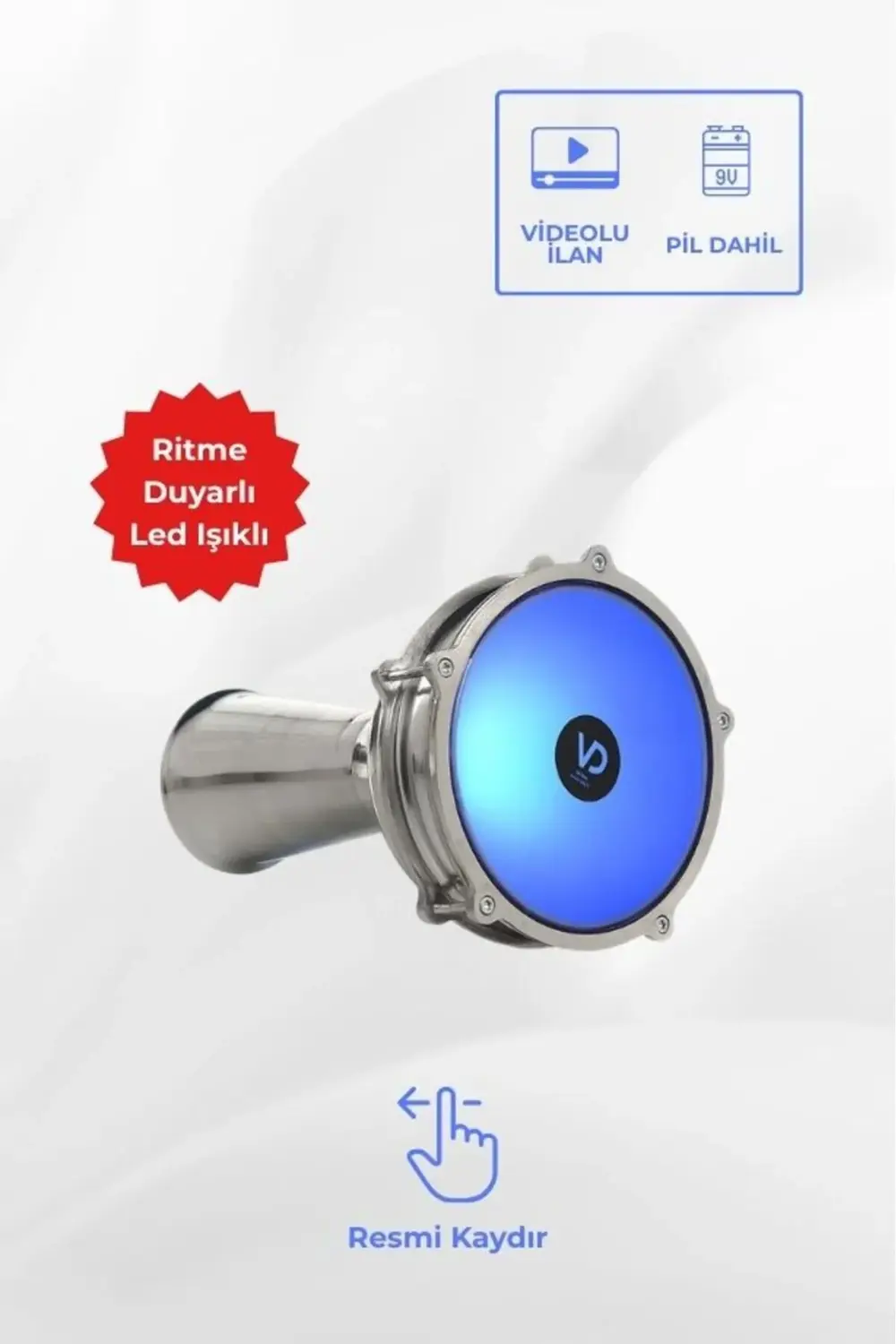 SV102AL - Mavi LED Işıklı (Ritme Duyarlı) 31cm Çocuklar İçin Alüm