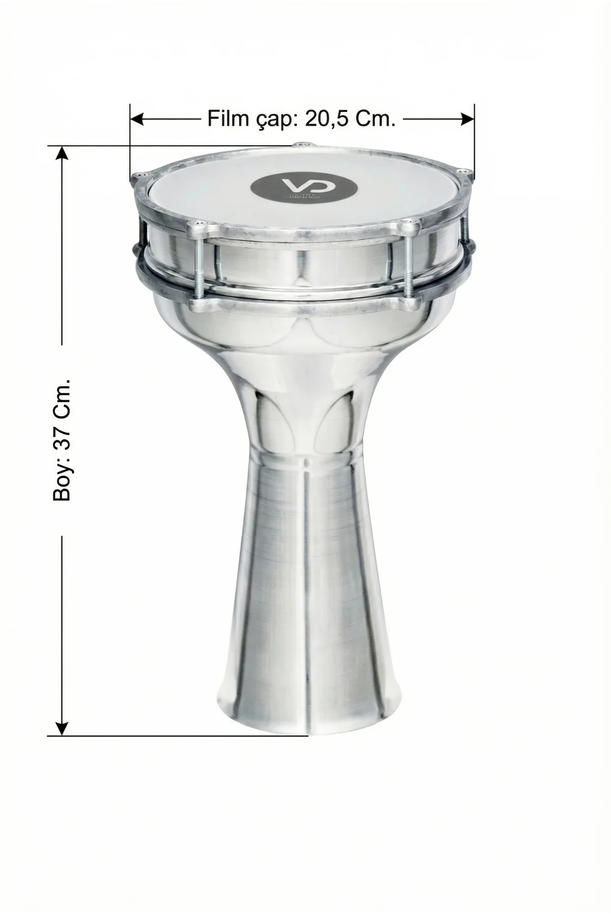 SV104AL - Alüminyum Klasik Düz Darbuka (Kılıf Hediye)