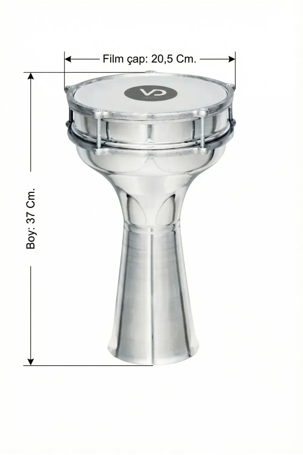 SV104AL - Alüminyum Klasik Düz Darbuka (Kılıf Hediye)