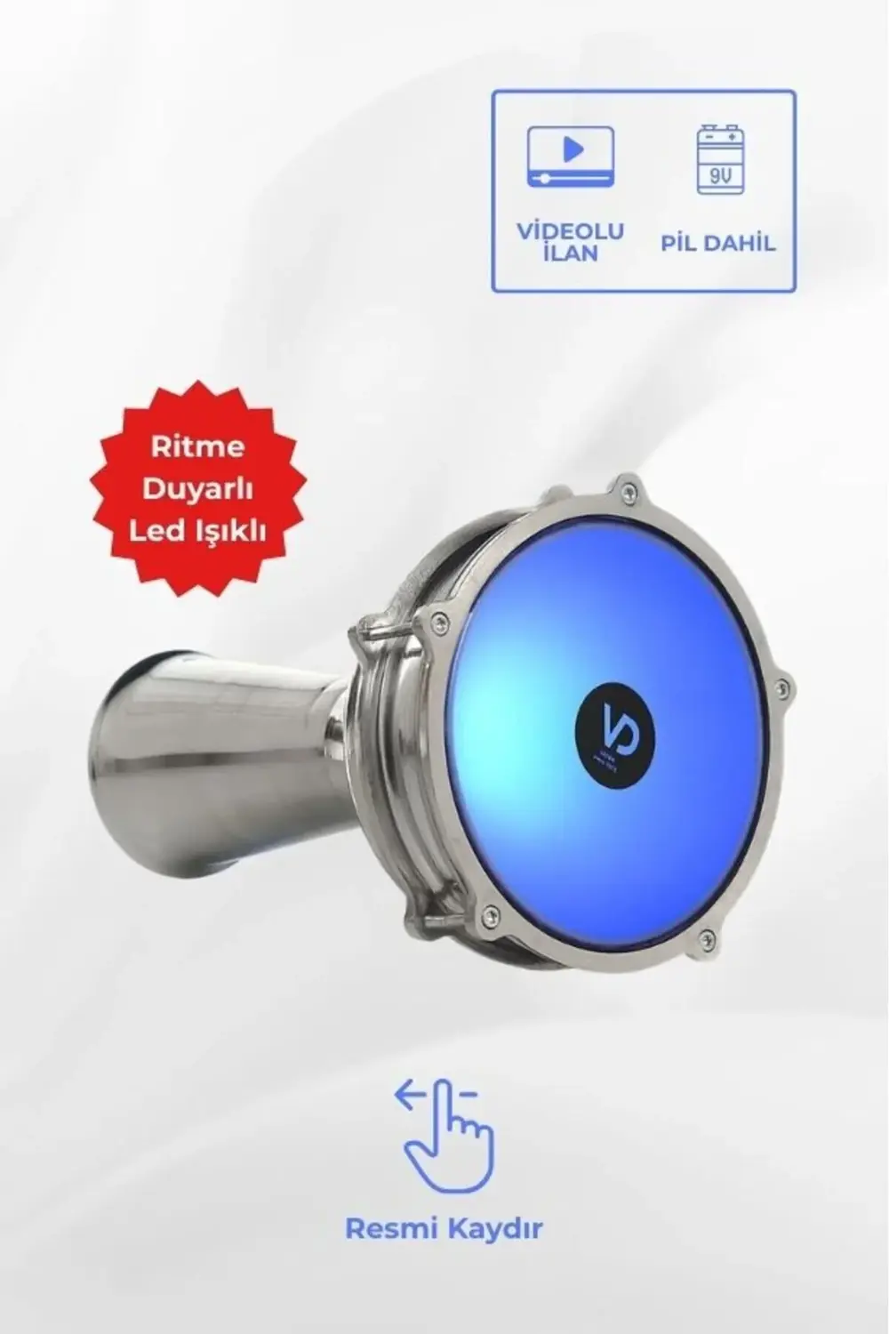 SV104AL - LED Işıklı (Ritme Duyarlı) Alüminyum Klasik Darbuka