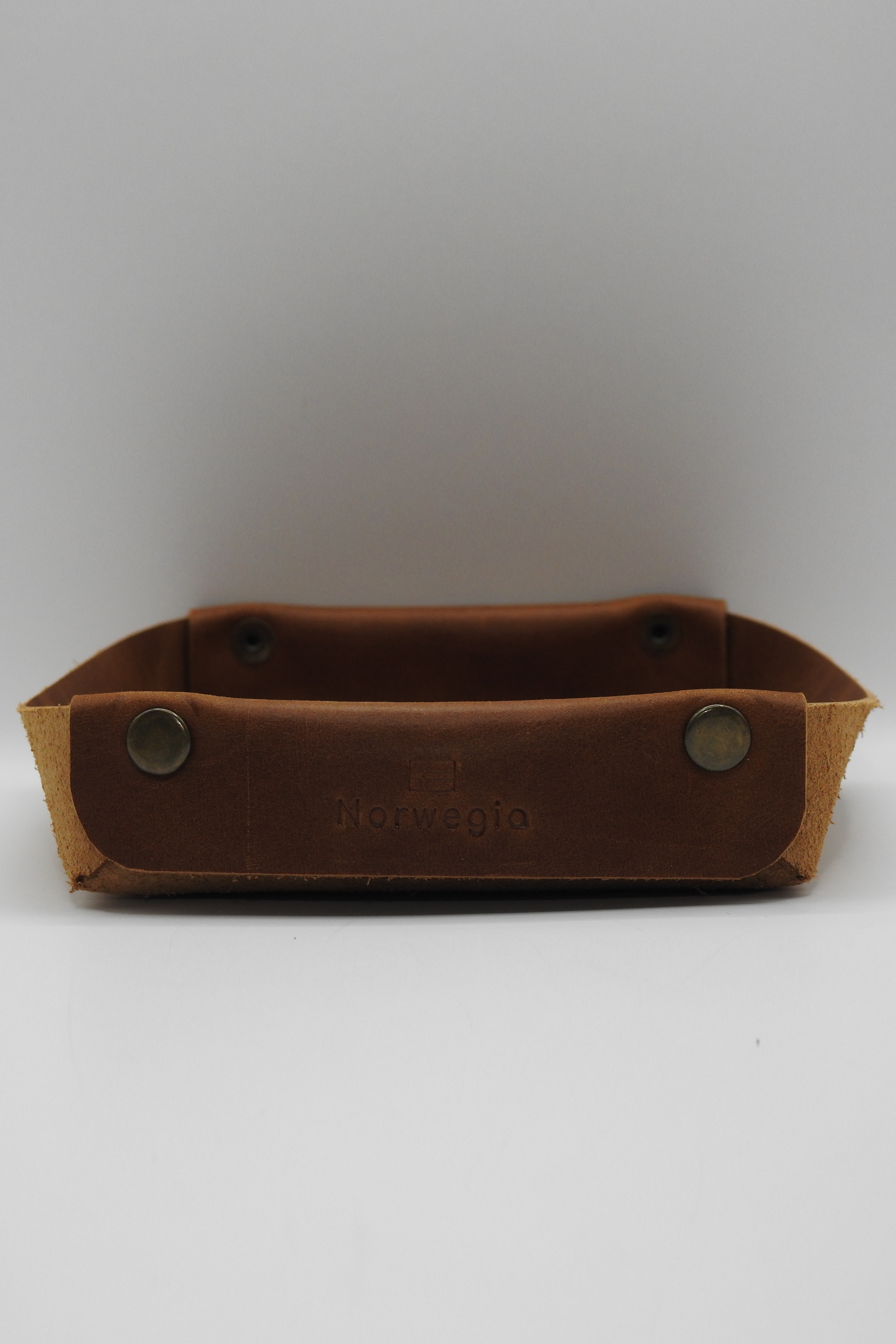 Norwegia Svea - Masaüstü Organizer %100 Hakiki Deri El Yapımı - Taba