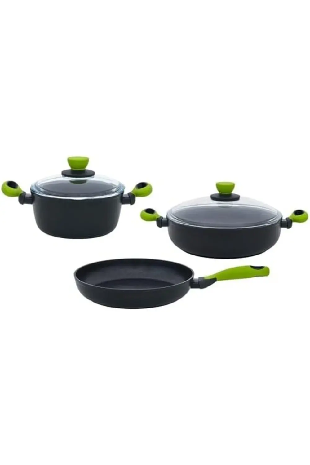 svngsphereshop 5 Parça Set Yeşil (22Cm Derin Tencere + 26Cm Sığ T