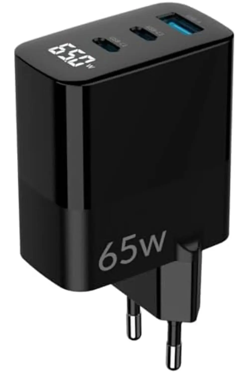 svngsphereshop 65W GaN Led Ekranlı Hızlı Şarj Cihazı 2 Type-C + U