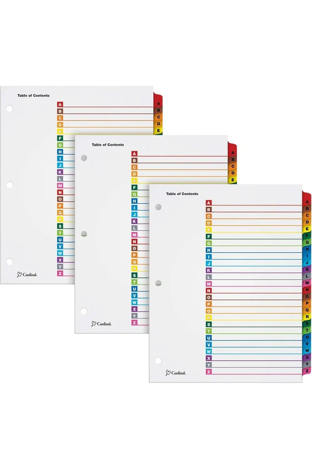 svngsphereshop A-Z Sekme Ayırıcılar, 3 Halkalı Klasör için, Özell