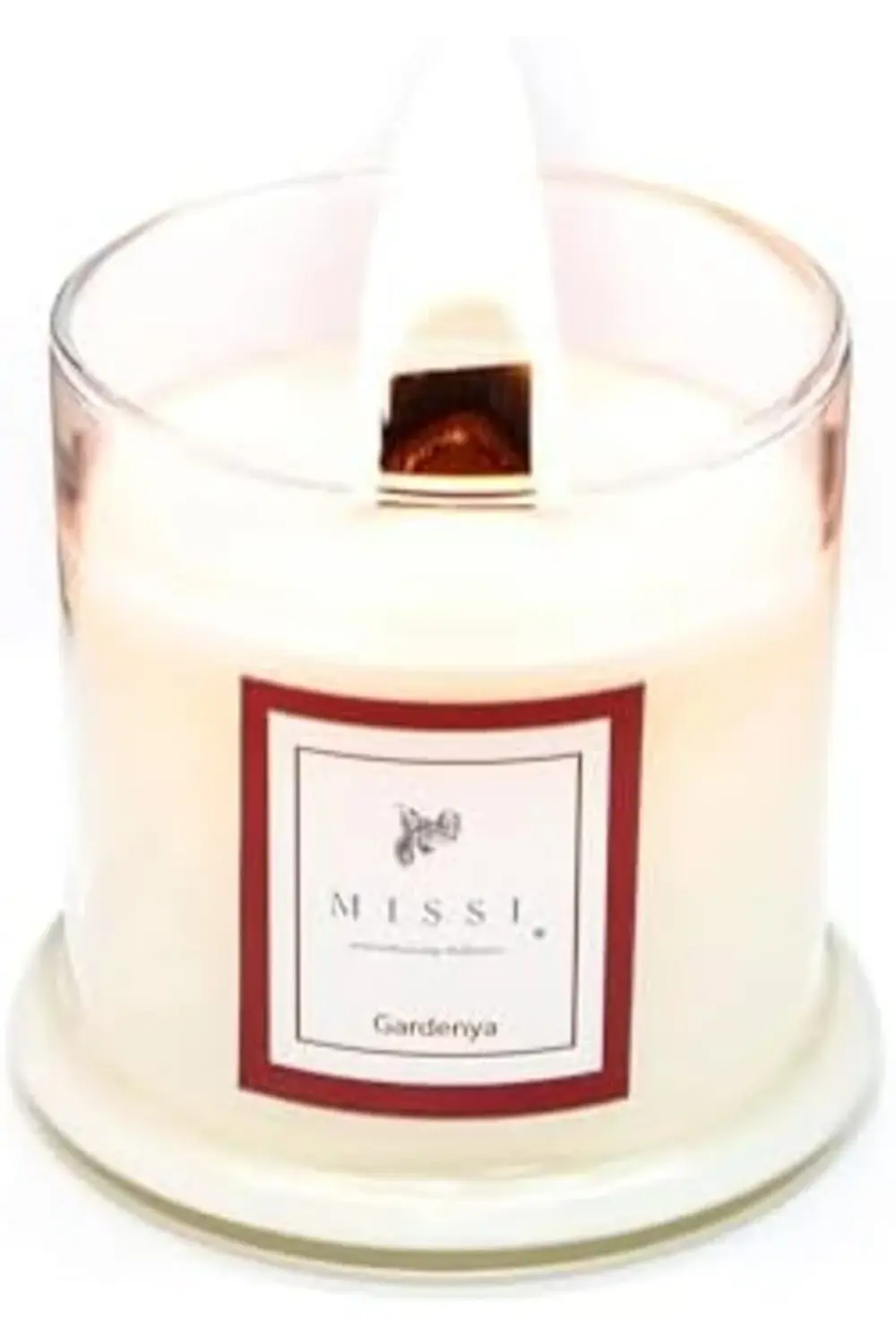 svngsphereshop Cam Ahşap Fitilli Gardenya Kokulu Vegan Mum (140 g