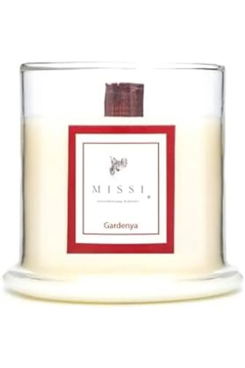 svngsphereshop Cam Ahşap Fitilli Gardenya Kokulu Vegan Mum (140 g