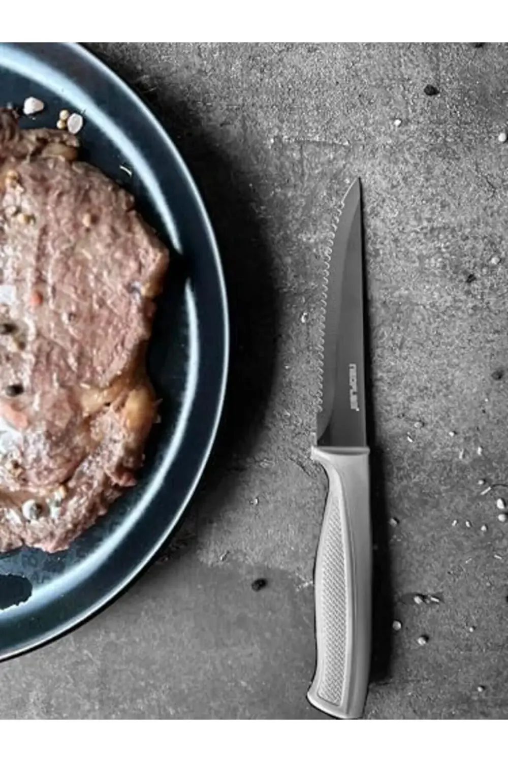 svngsphereshop Fika Tırtıklı Steak Bıçağı,11 Cm Gri D-NEOGEK011 s