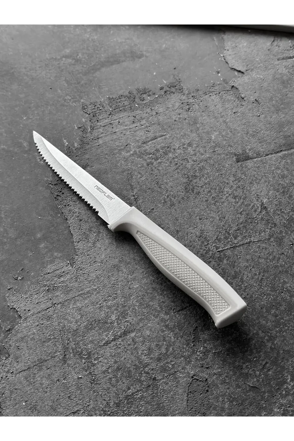 svngsphereshop Fika Tırtıklı Steak Bıçağı,11 Cm Gri D-NEOGEK011 s