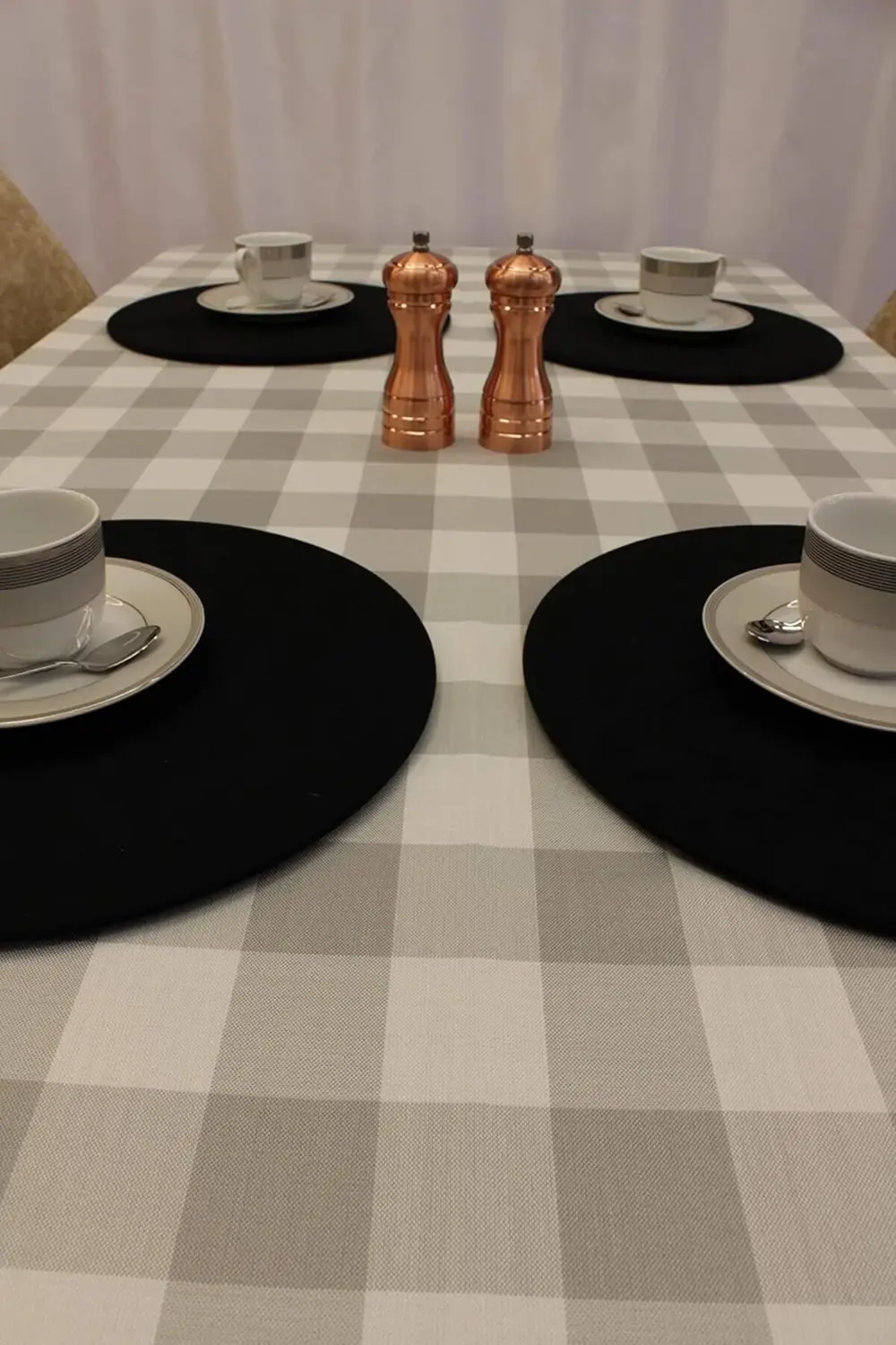 svngsphereshop Gri Renk Kare Desenli Full Akrilik Dertsiz Dokuma