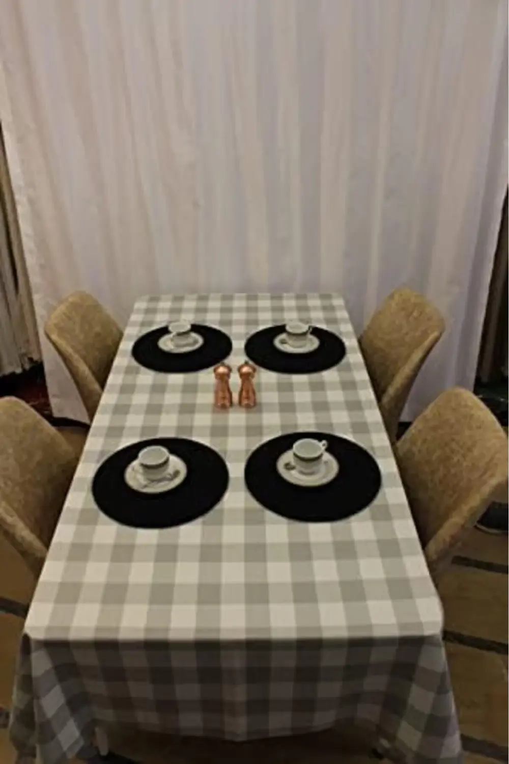 svngsphereshop Gri Renk Kare Desenli Full Akrilik Dertsiz Dokuma