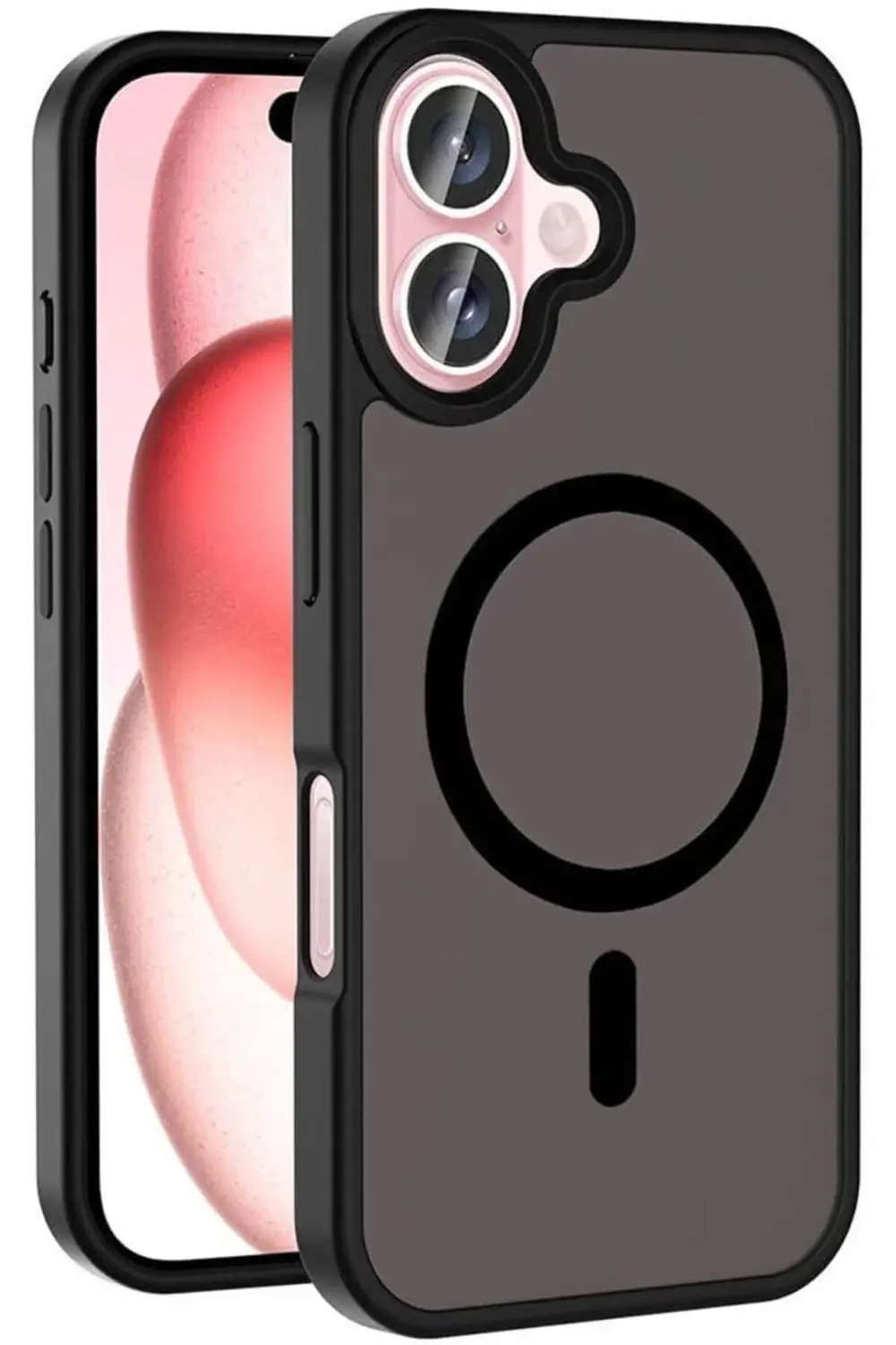 svngsphereshop iPhone 16 ile uyumlu Zore Sio Mat Siyah Kılıf – Ma