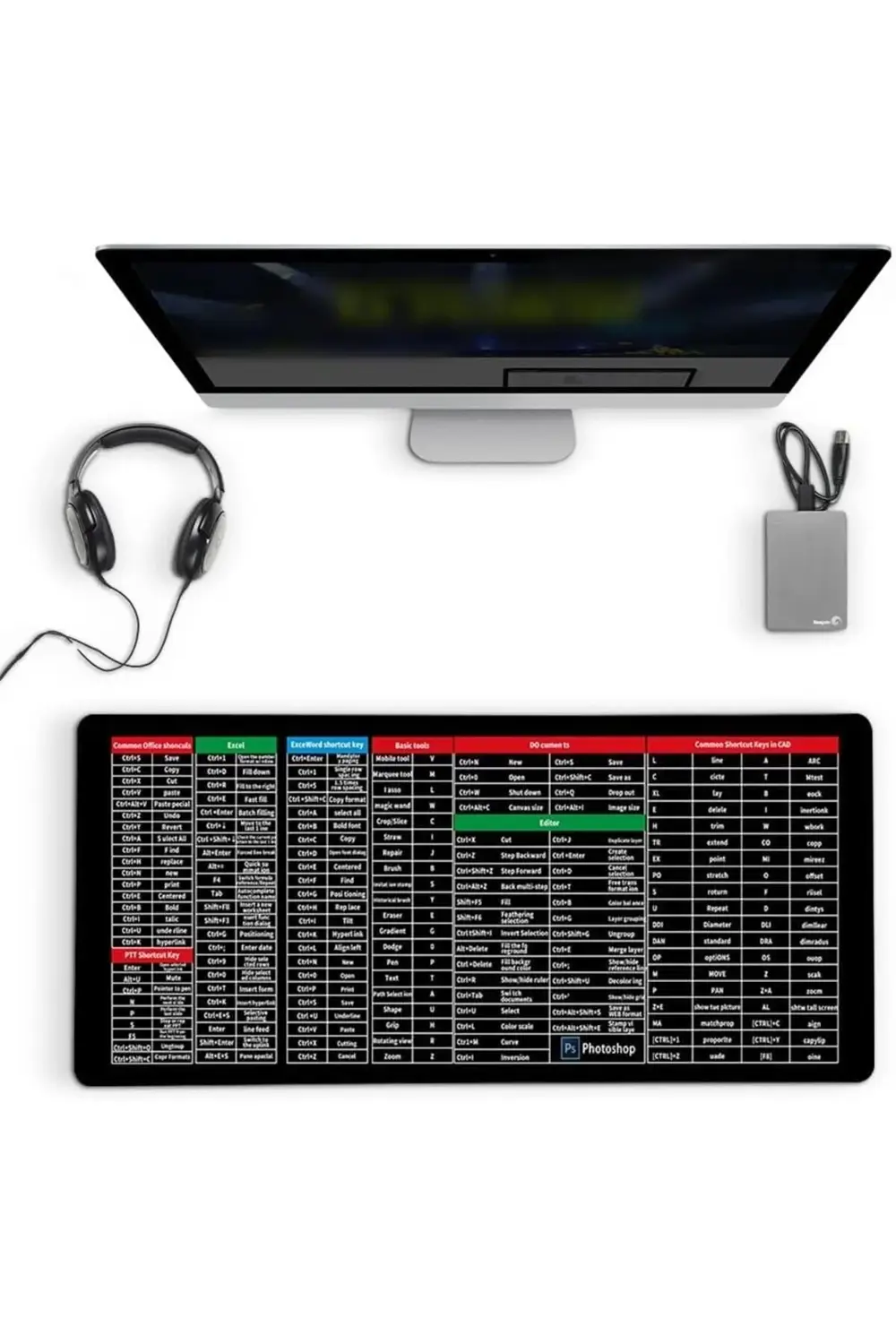 svngsphereshop Quick Key Süper Büyük Kaymaz Klavye Pedi - Ofis Ya