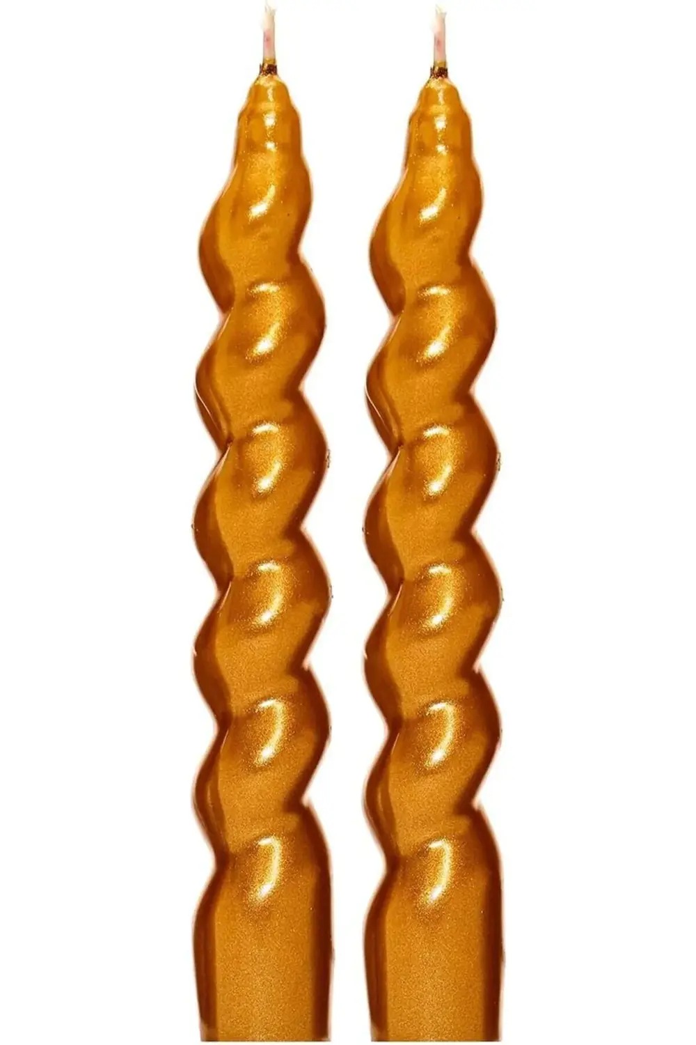 svngsphereshop Twirl Glow Gold Şamdan Mum Seti (18 cm) svngsphere