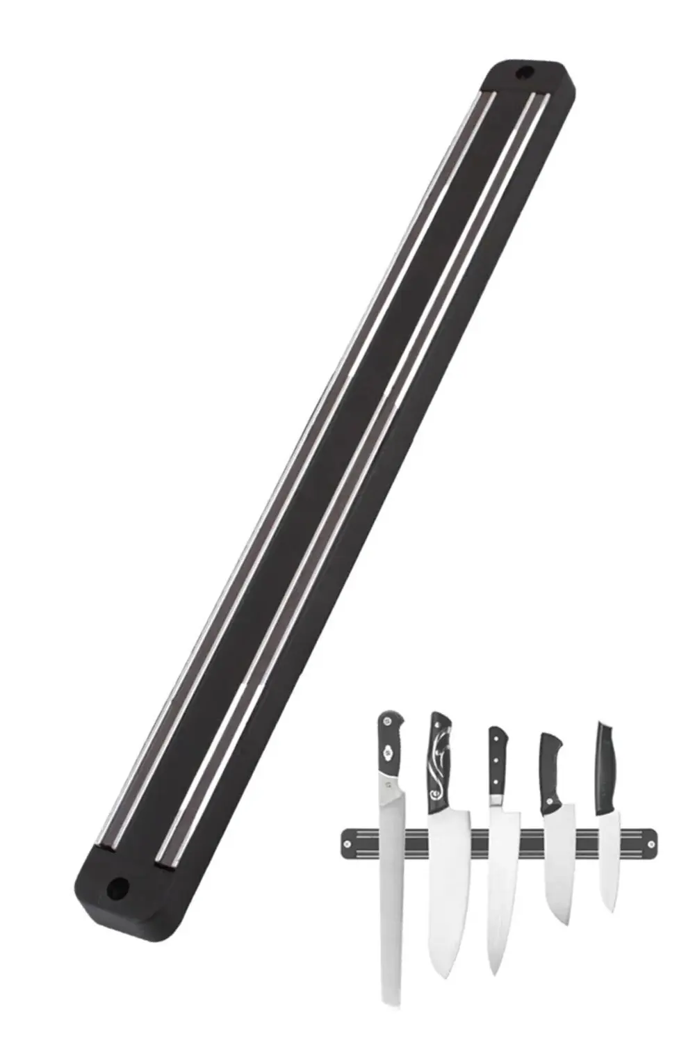 SVRM 2 Adet Mıknatıslı Paslanmaz Duvar Bıçak Asma Askısı Standı 5