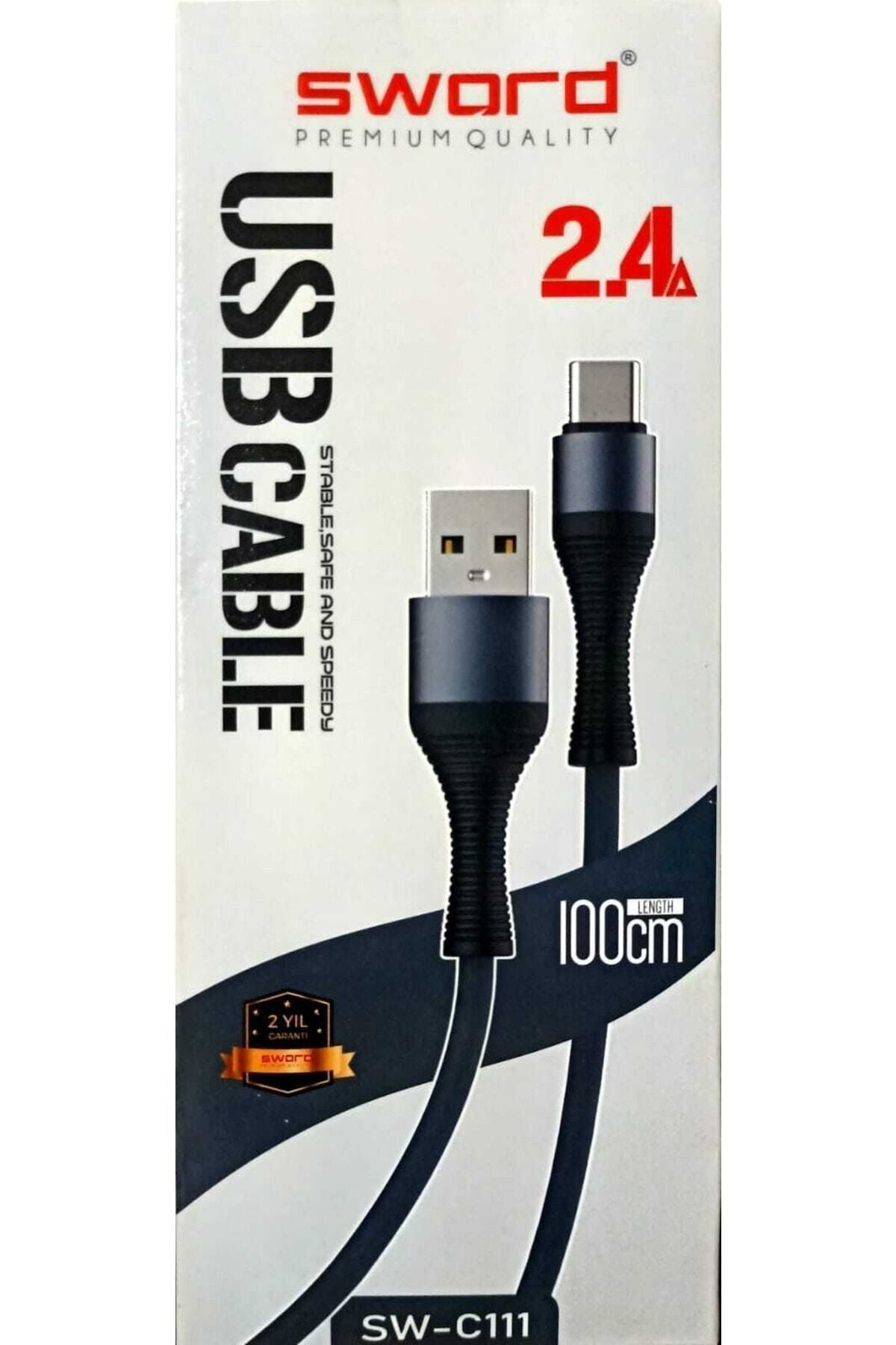Sword Sw-C111 2-Mt 2.4A Micro Cable Hizli Sarj Koyu Gri