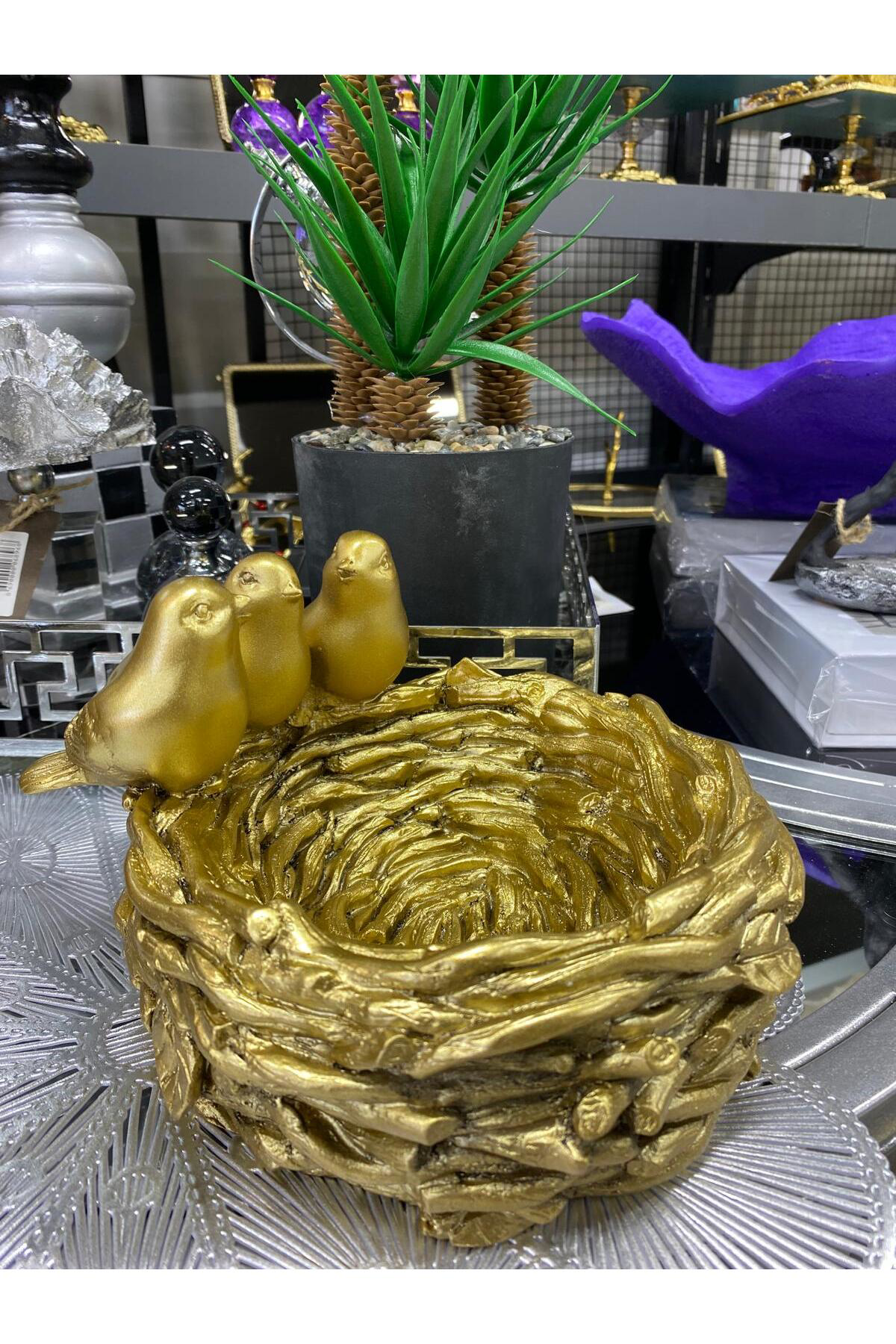 Swallov Dekoratif Kuş Yuvalı Kase