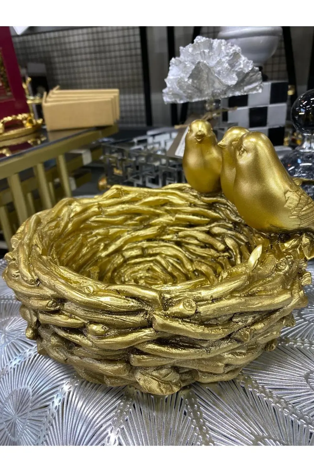 Swallov Dekoratif Kuş Yuvalı Kase