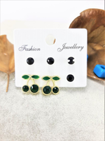 SWAROVSKİ BEYAZ TAŞLI KİRAZ KOMBİN KÜPE-KİKK01