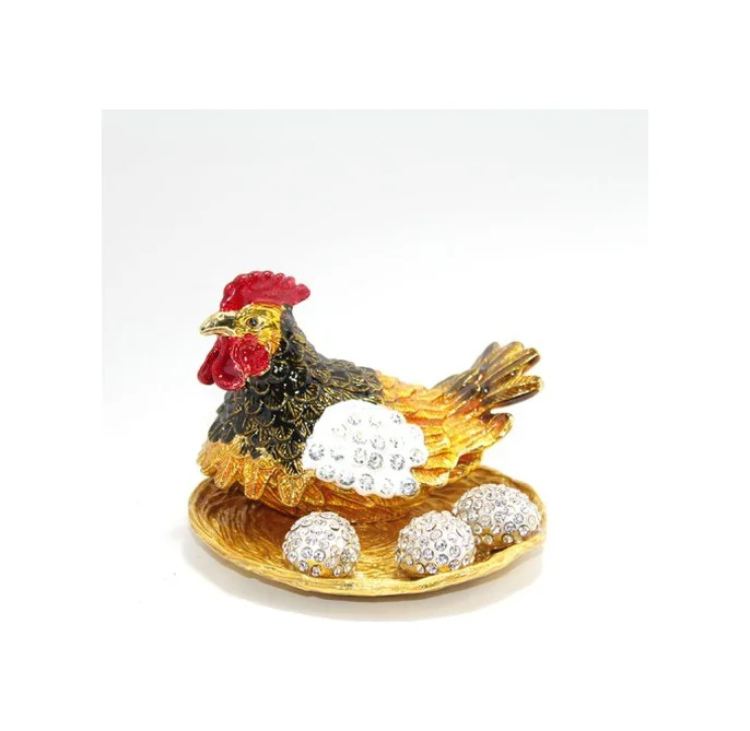 Swarovski Taşlı Yumurtalı Tekli Tavuk Model 1