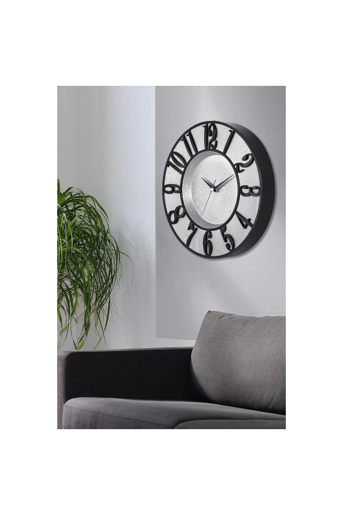 Swarty Siyah Rakam - Gümüş Plastik Kasa Sessiz Mekanizmalı 34X34C