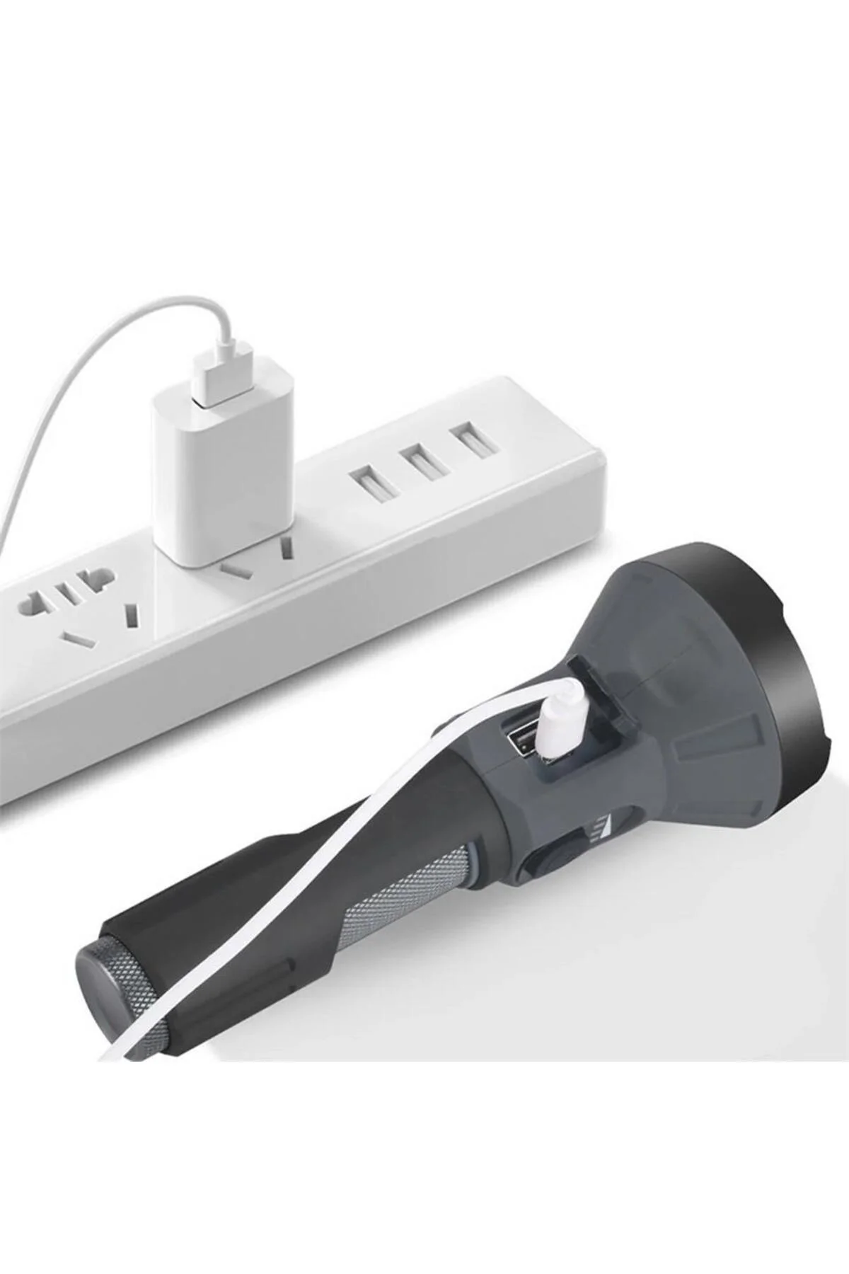 Swat Usb Şarjlı Projektör El Feneri Işıldak