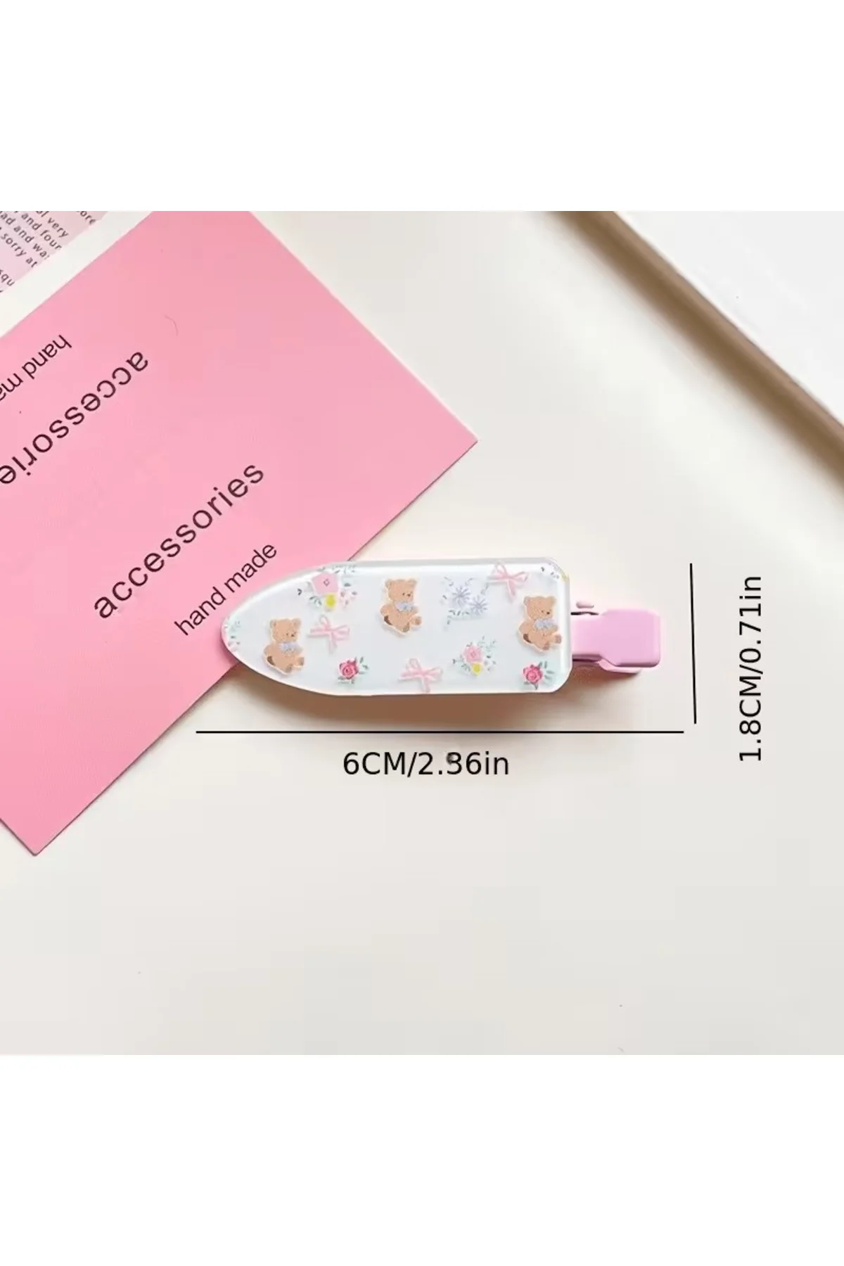 Sweet Girl Konseptli Renkli Kareli, Çiçekli ve Hayvan Figürlü Metal Pens Maşa Toka Seti (12 Adet) - Görsel 3