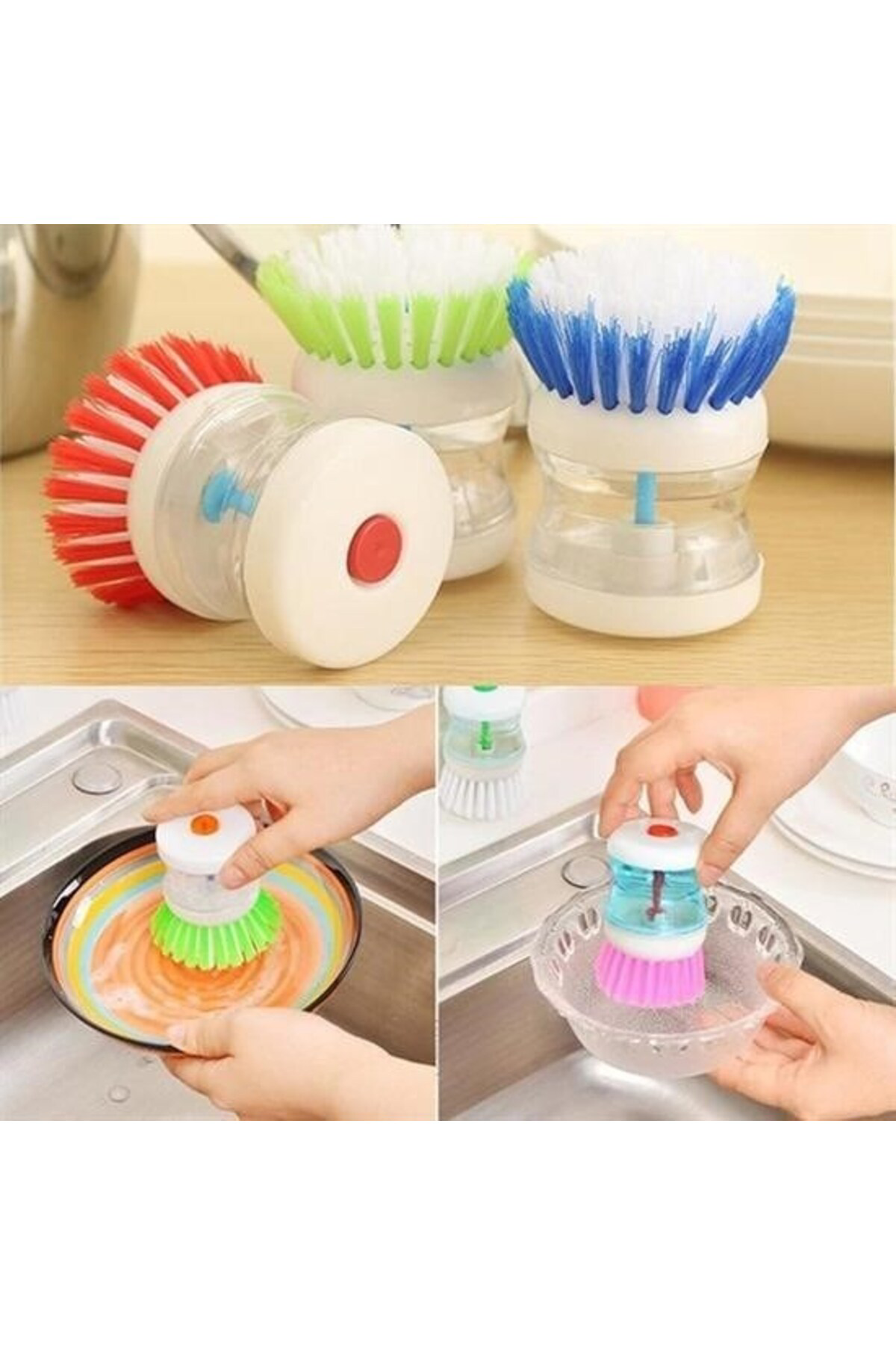 Sylar Deterjan Hazneli Kolay Bulaşık Yıkama Fırçası Bulaşık Sünge