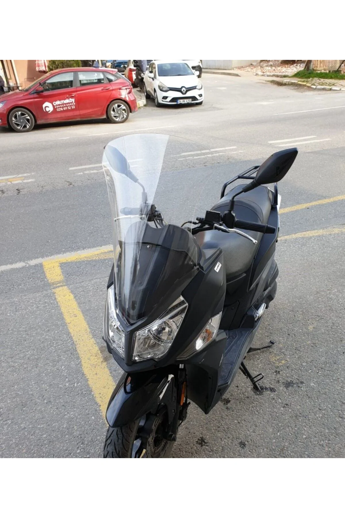SYM JET 14 200 Ön Cam 2017-2026 Model 74cm Şeffaf Renkli 4mm UZUN