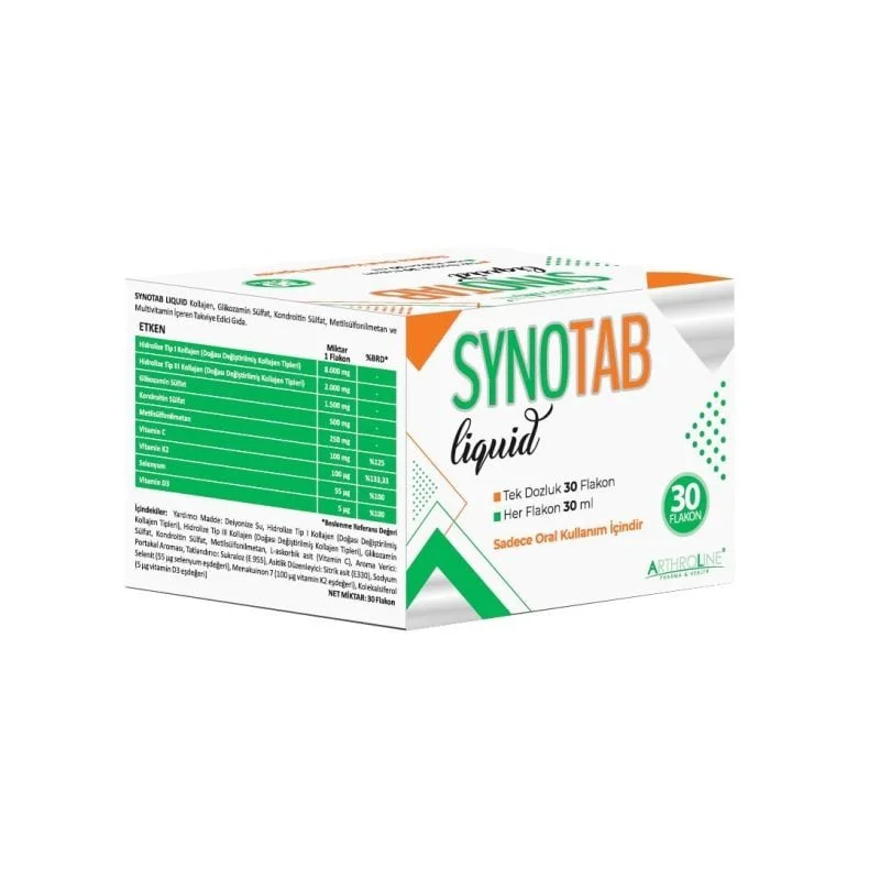 Synotab Liquid Kollajen Tek Dozluk 30 Flakon 30ml Synotab Liquid Kollajen Tek Dozluk 30 Flakon 30ml