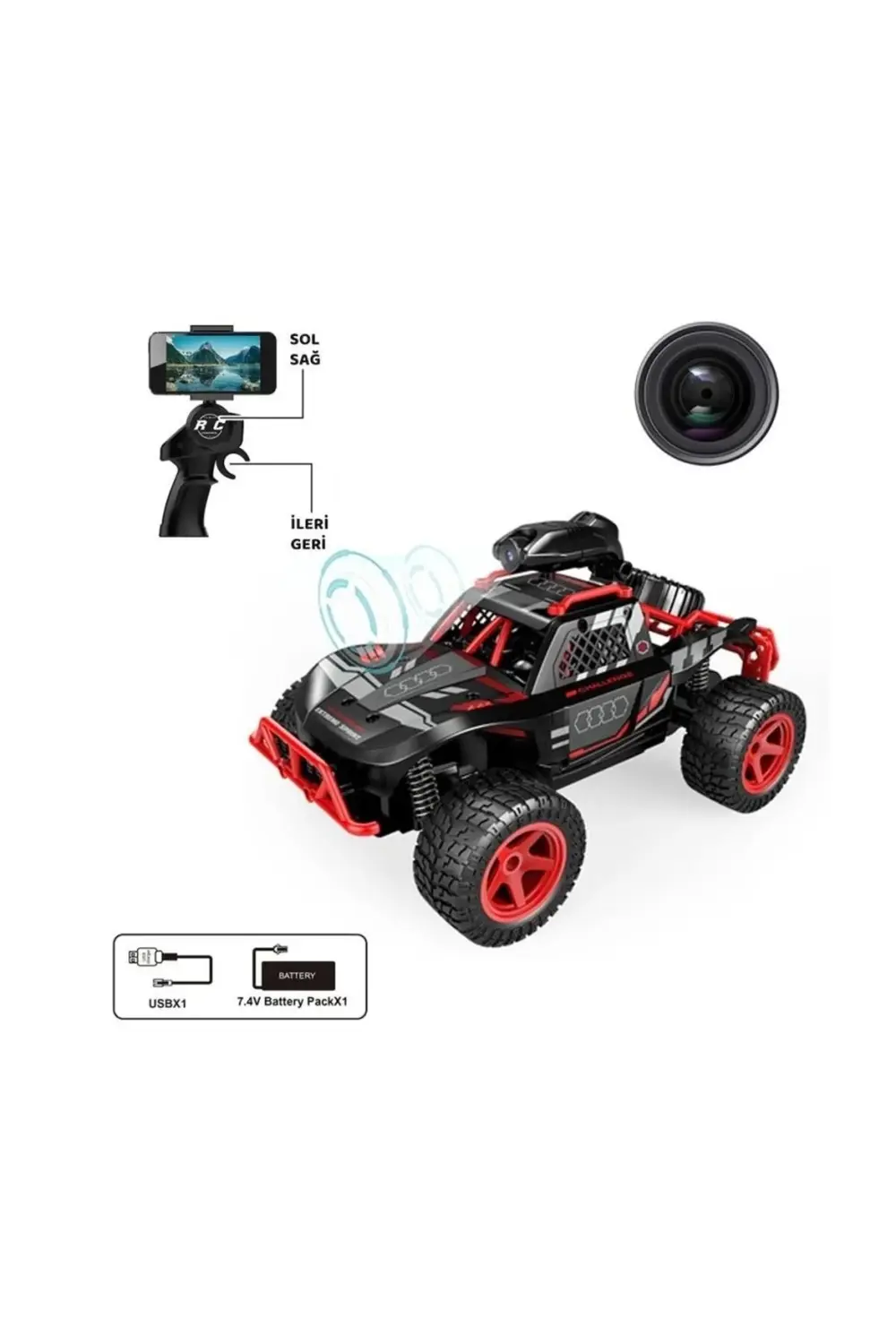 SYR-666-764WA Kumandalı Şarjlı Kameralı Off Road Araba -Vardem Oy