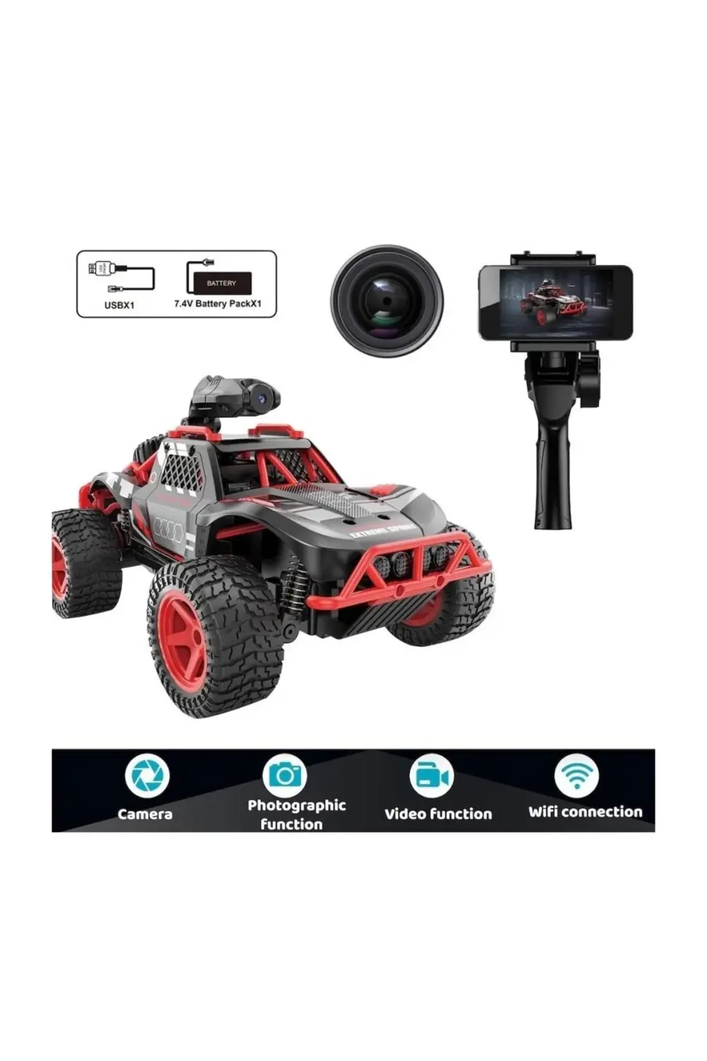 SYR-666-764WA Kumandalı Şarjlı Kameralı Off Road Araba -Vardem Oy