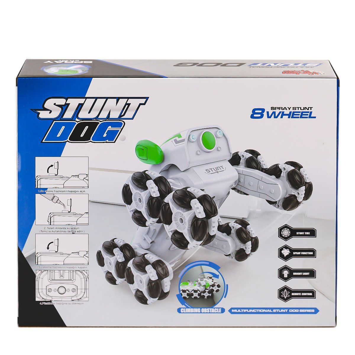 SYR-666-820 Kumandalı Buharlı 8 Teker Stunt Köpek Araba -Vardem O