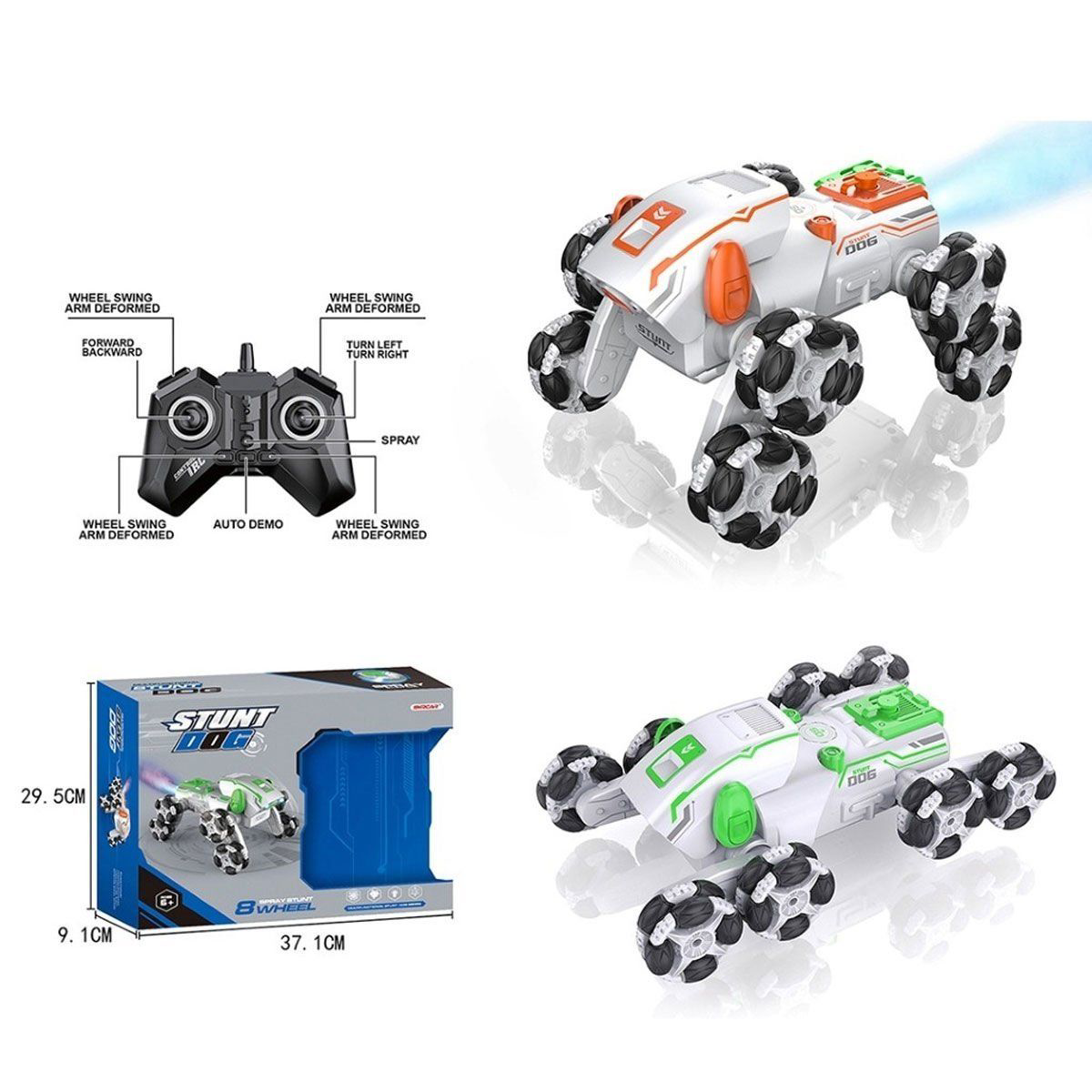 SYR-666-820 Kumandalı Buharlı 8 Teker Stunt Köpek Araba -Vardem O