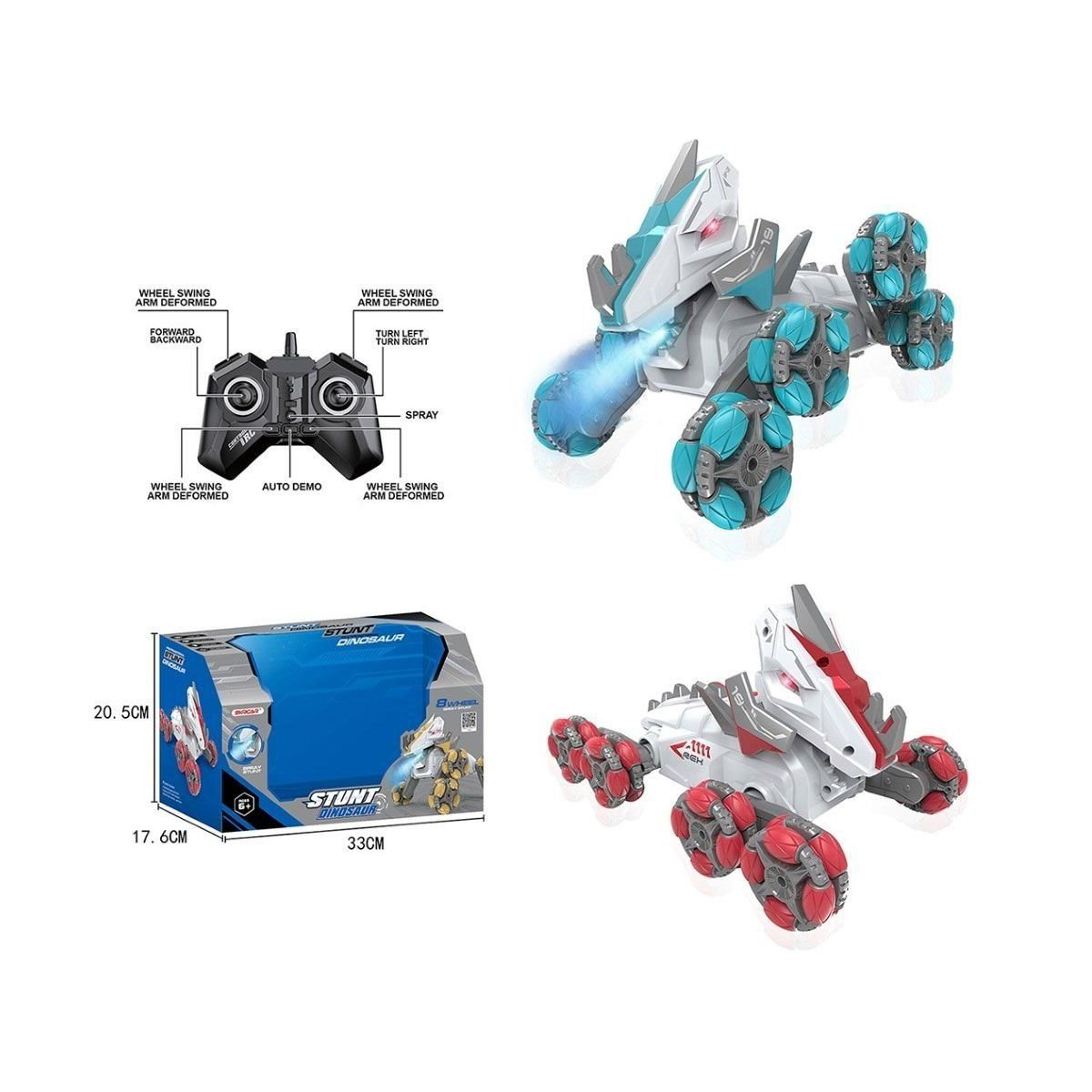 SYR-666-821 Kumandalı Şarjlı Buharlı 8 Teker Dinazor Araba -Varde