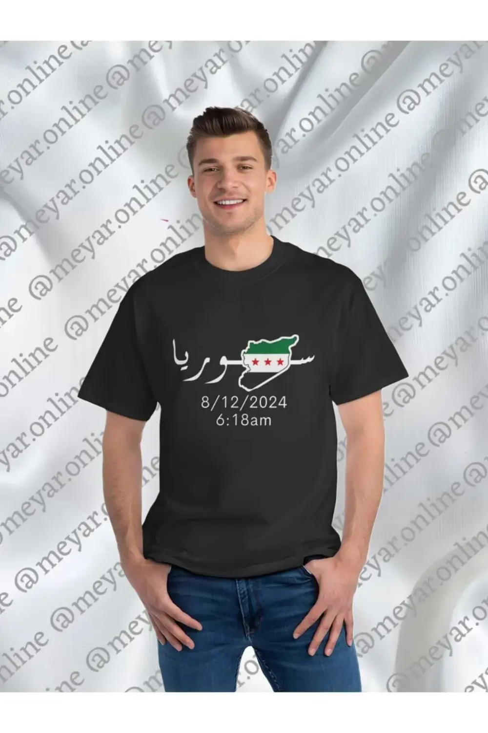 Syria Tshirt - Haritalı Suriye Tişörtü -Yeni Suriye özgür tarihi
