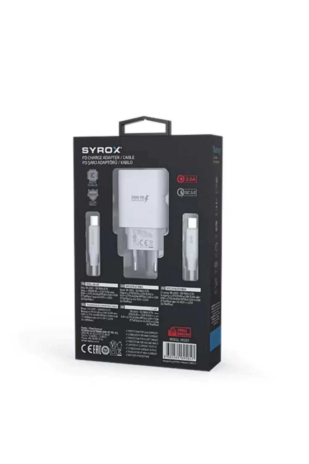 Syrox Pd25t Type-c Başlık Giriş | Type-c Kablolu 25w 3.0 Amper Pd