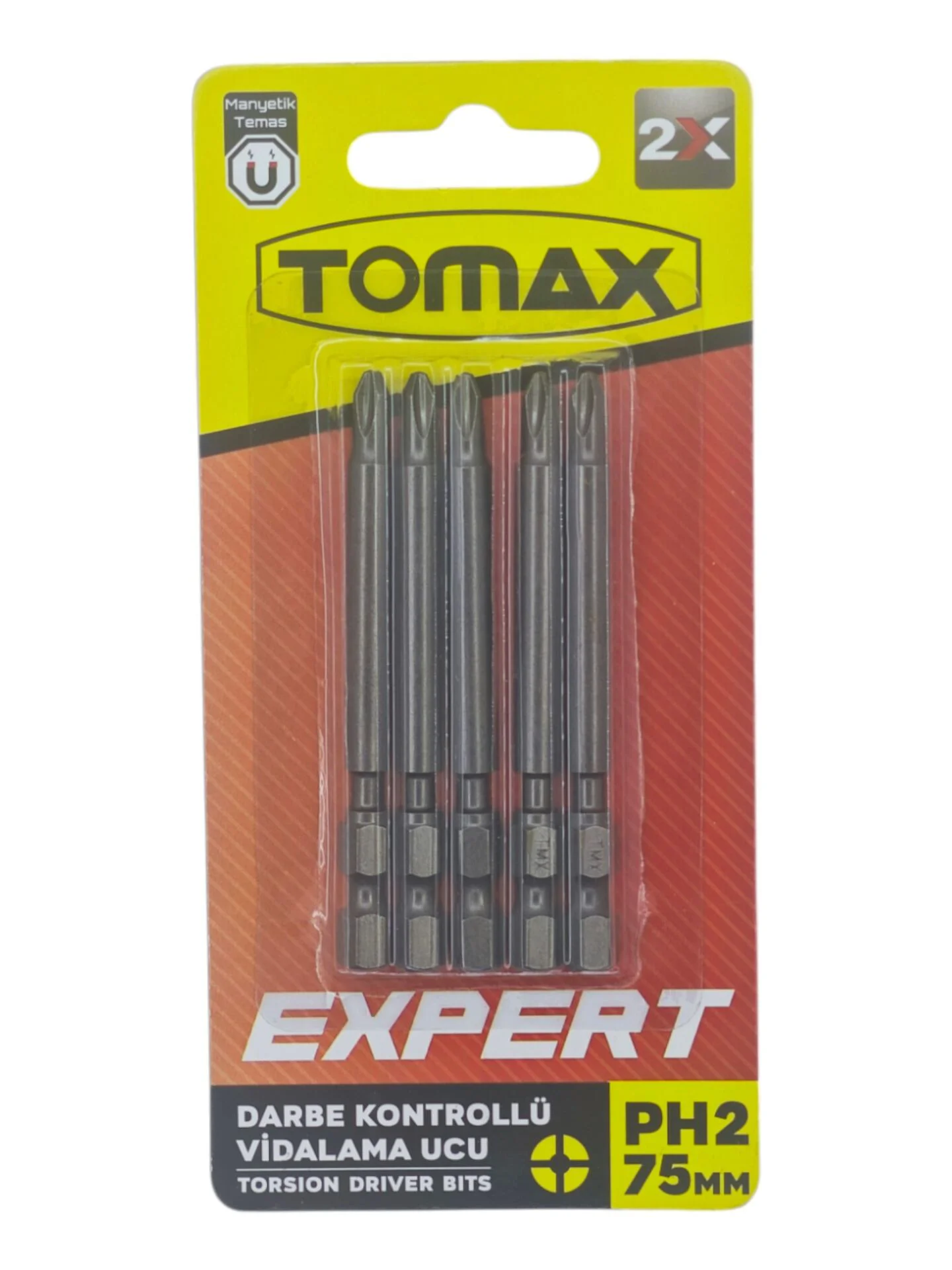 T-0363   Tomax Yıldız Bits Uç PH 2X 75mm 5li - Yuvarlak
