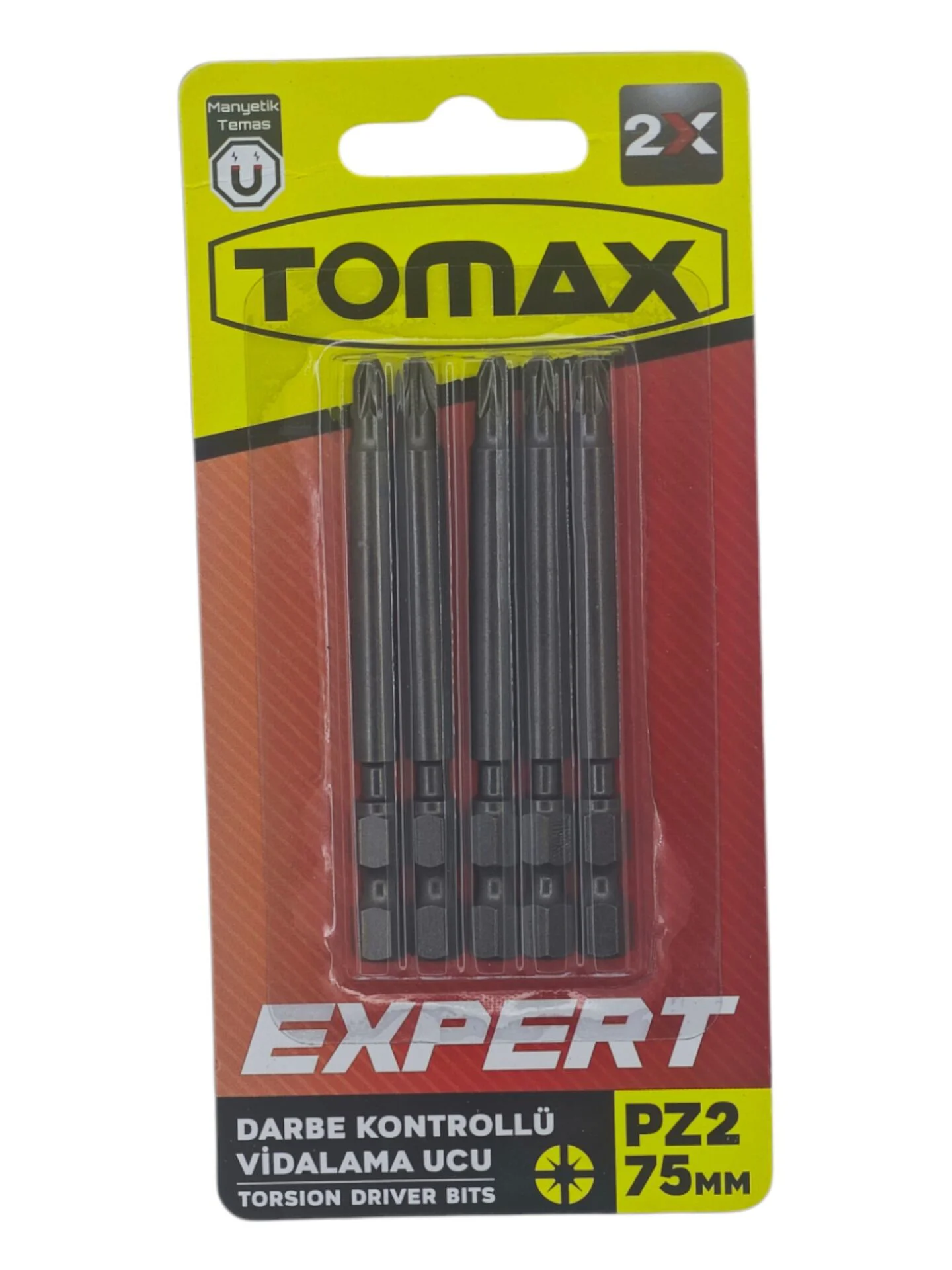T-0393   Tomax Yıldız Bits Uç PZ 2X 75mm 5li - Yuvarlak