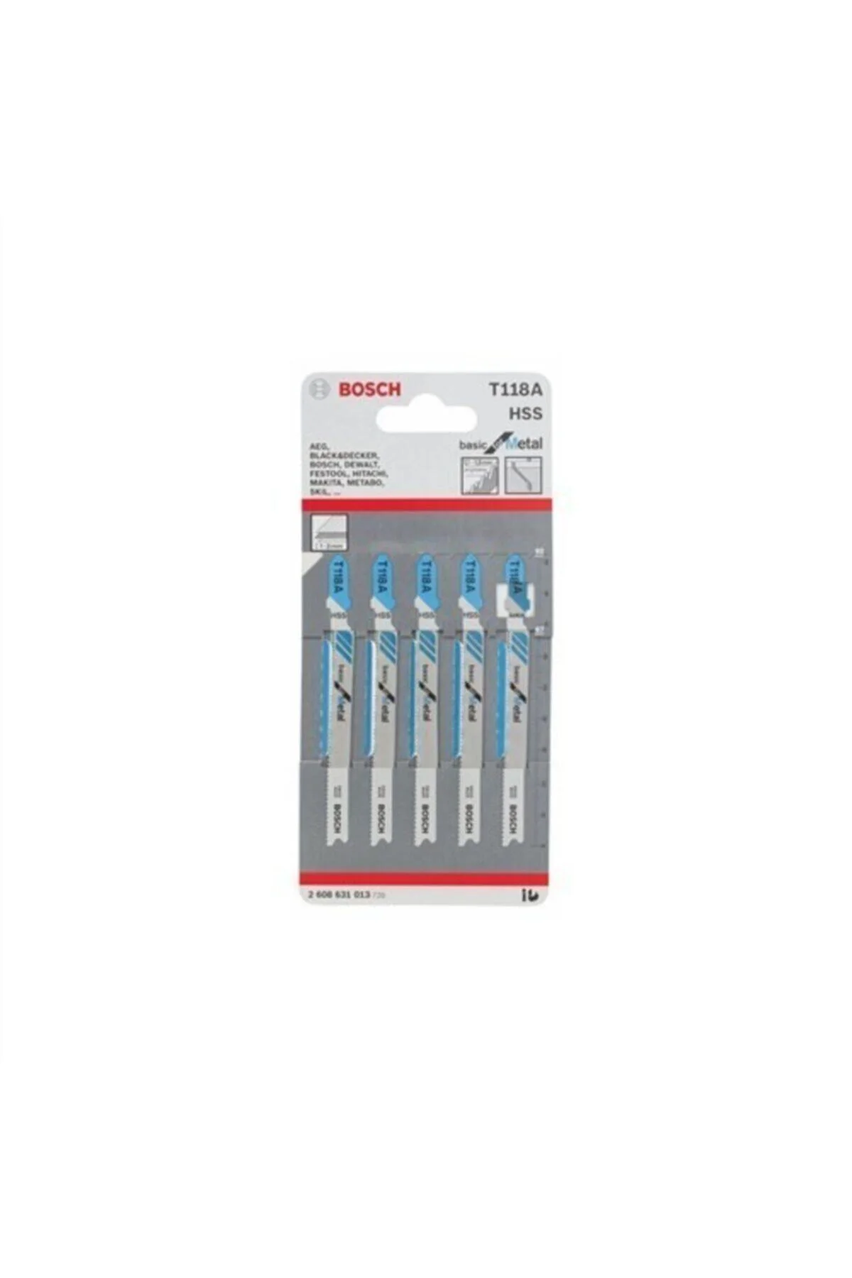 T 118 A Metalde Normal Kesim Için 5'li Dekupaj Testere Bıçağı