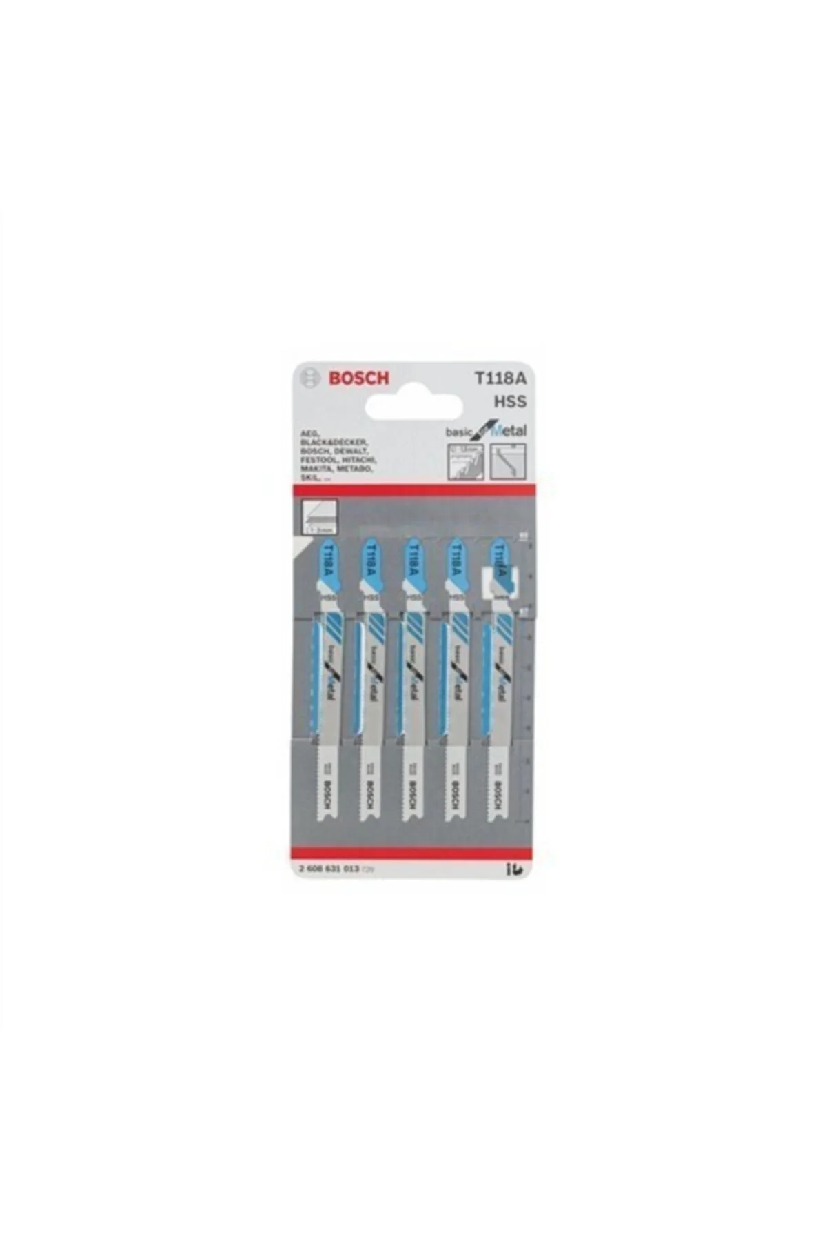 T 118 A Metalde Normal Kesim Için 5'li Dekupaj Testere Bıçağı