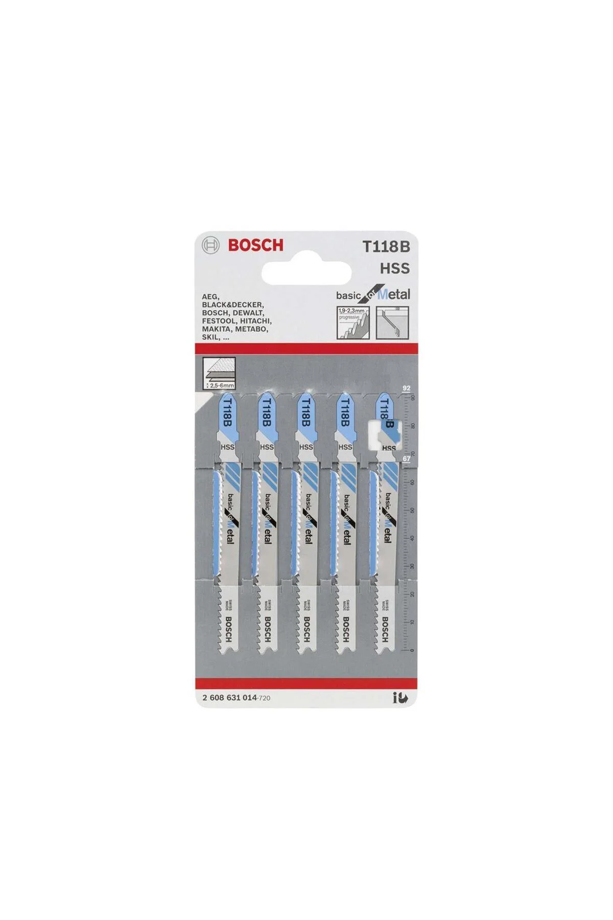 T 118 B Metal Dekupaj Testere Bıçağı 5'li 2608631014