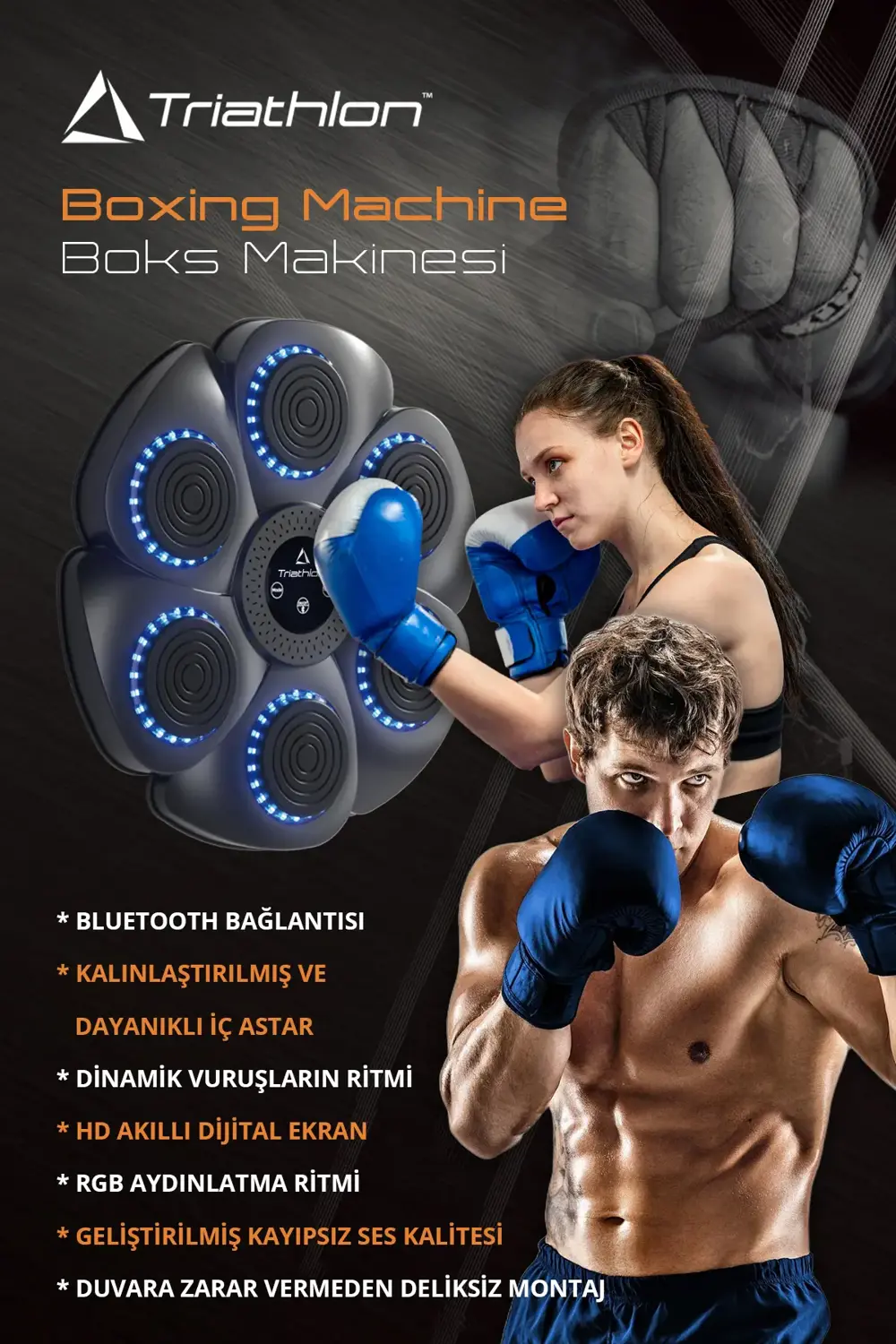 T-225 Refleks Geliştirici Akıllı Boks Eğitim Makinesi / Bluetooth