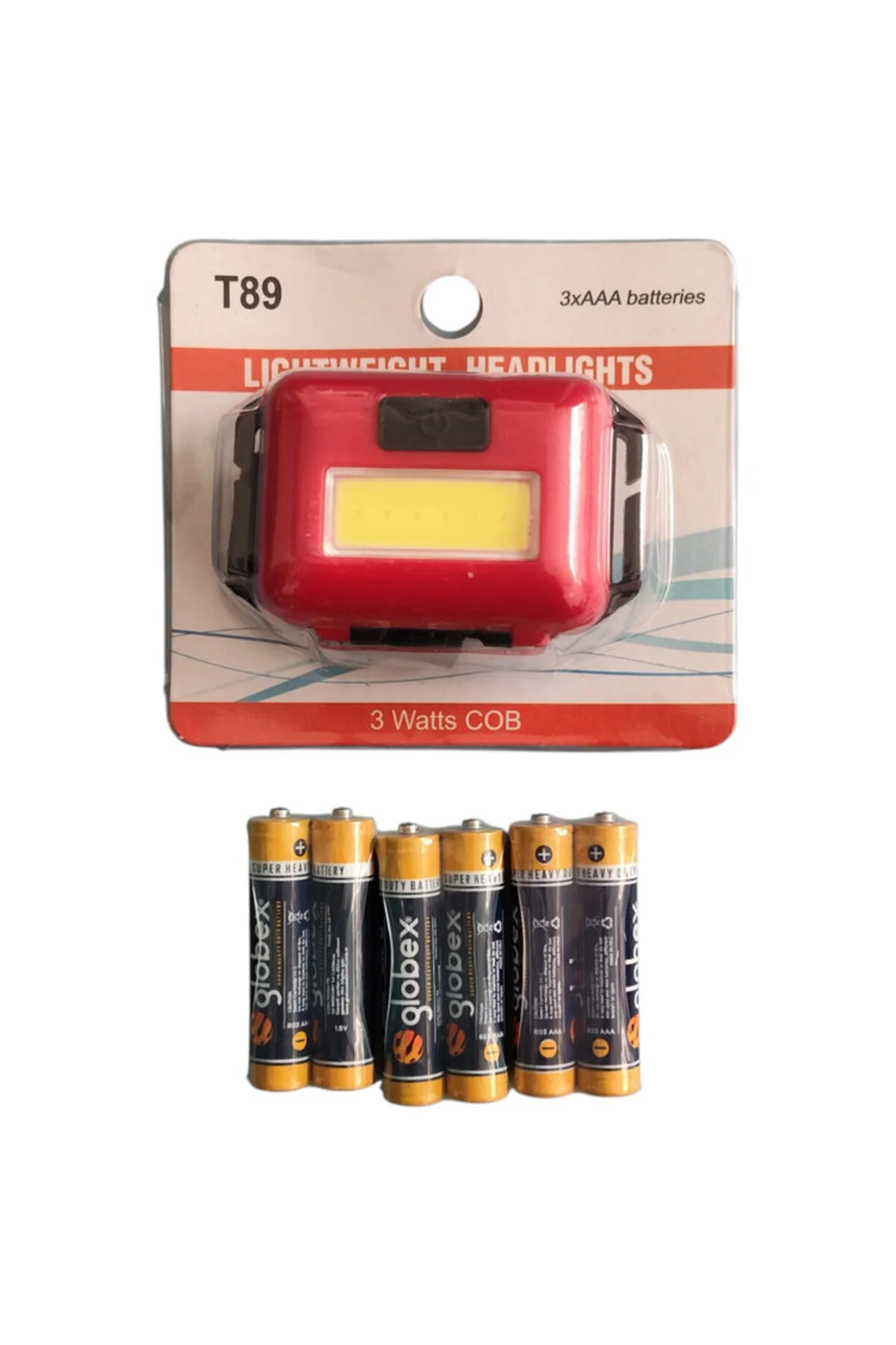 T-89 3 Watt COB LED’li AAA Pilli Mini Kafa Lambası Feneri (6 Adet