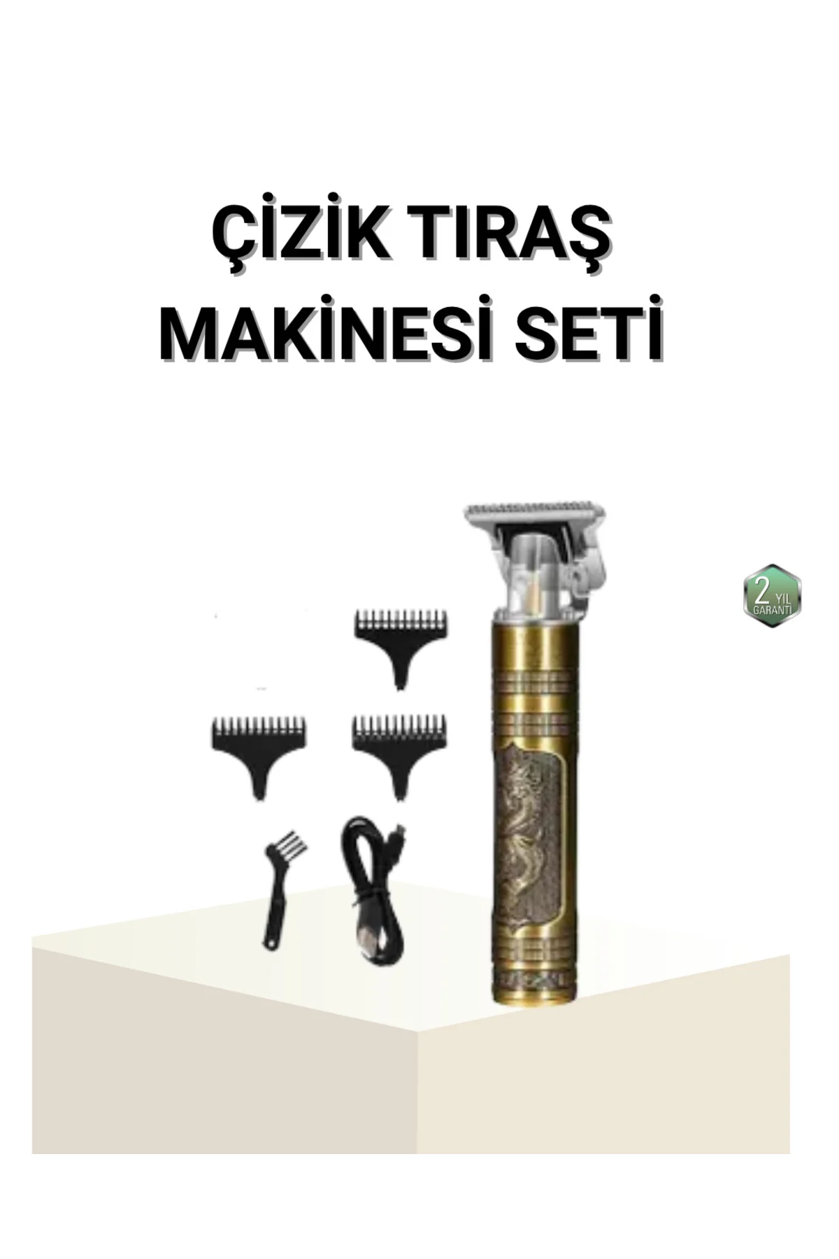 T Bıçaklı Profesyonel Çizik Tıraş Makinesi Seti – 120 Dakika Kullanım Şarjlı & Kablolu