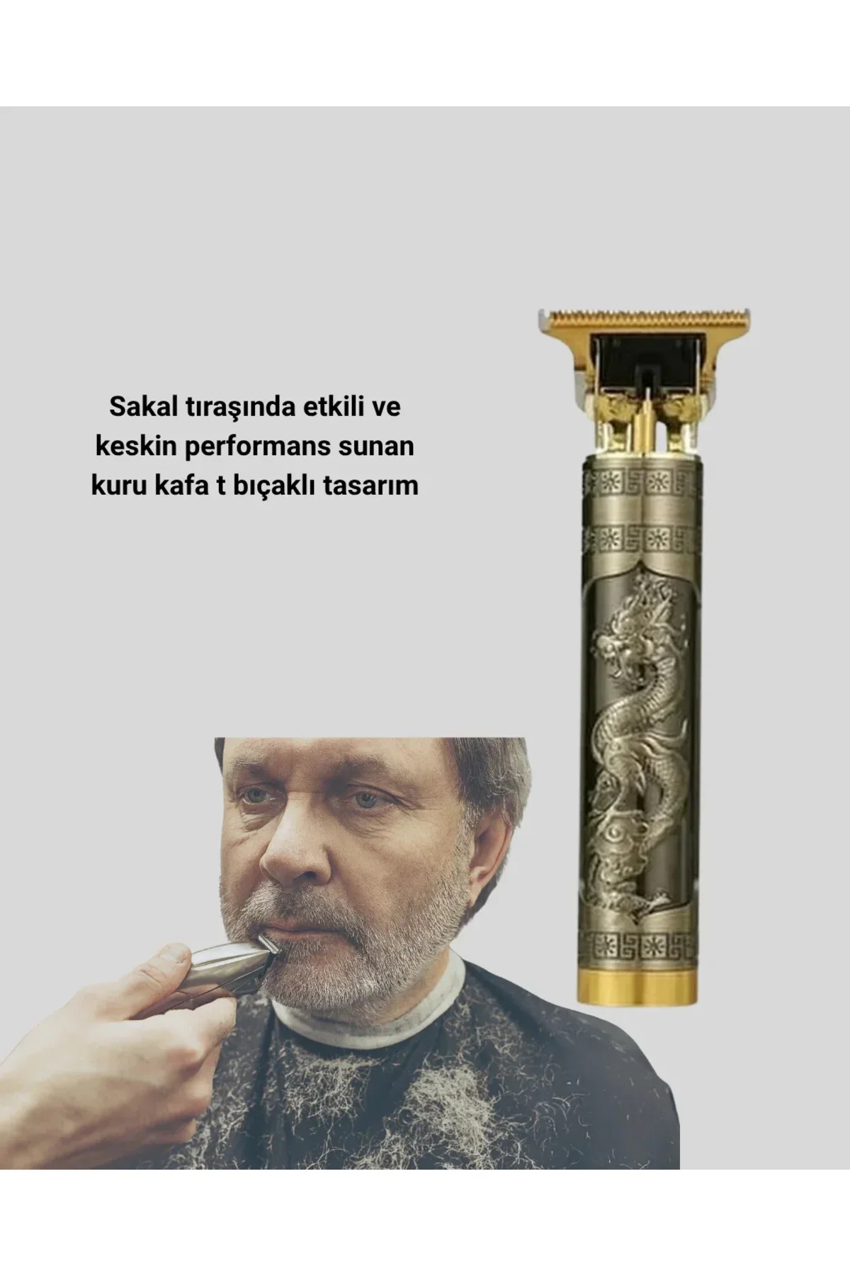 T Bıçaklı Profesyonel Çizik Tıraş Makinesi Seti – 120 Dakika Kullanım, Şarjlı & Kablolu