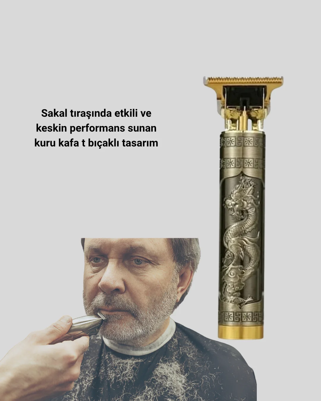 T Bıçaklı Profesyonel Çizik Tıraş Makinesi Seti – 120 Dakika Kullanım, Şarjlı & Kablolu