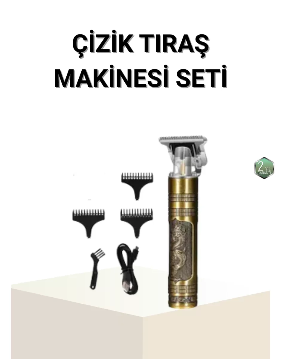 T Bıçaklı Profesyonel Çizik Tıraş Makinesi Seti – 120 Dakika Kullanım, Şarjlı &amp; Kablolu - Lisinya