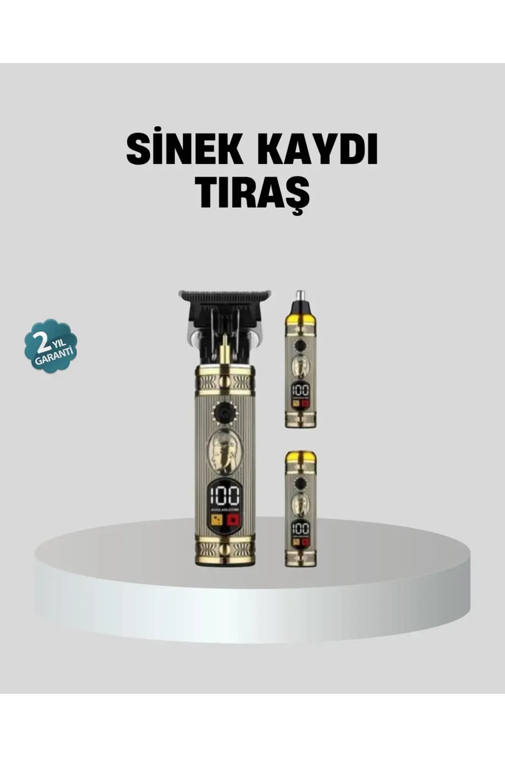 T Bıçaklı Profesyonel Saç ve Sakal Düzeltici – 8 Kılavuz Tarağı 2