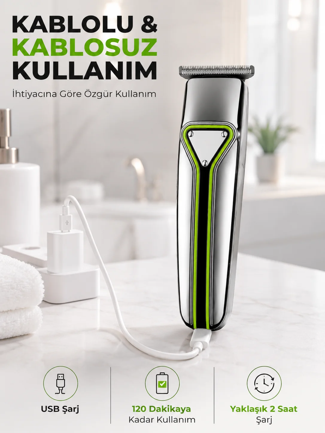 T Bıçaklı Saç Sakal Kesme Makinesi Şarjlı Kablosuz Ense Favori Şekillendirme Tıraş Makinesi Fiyatı, Yorumları ve Özellikleri