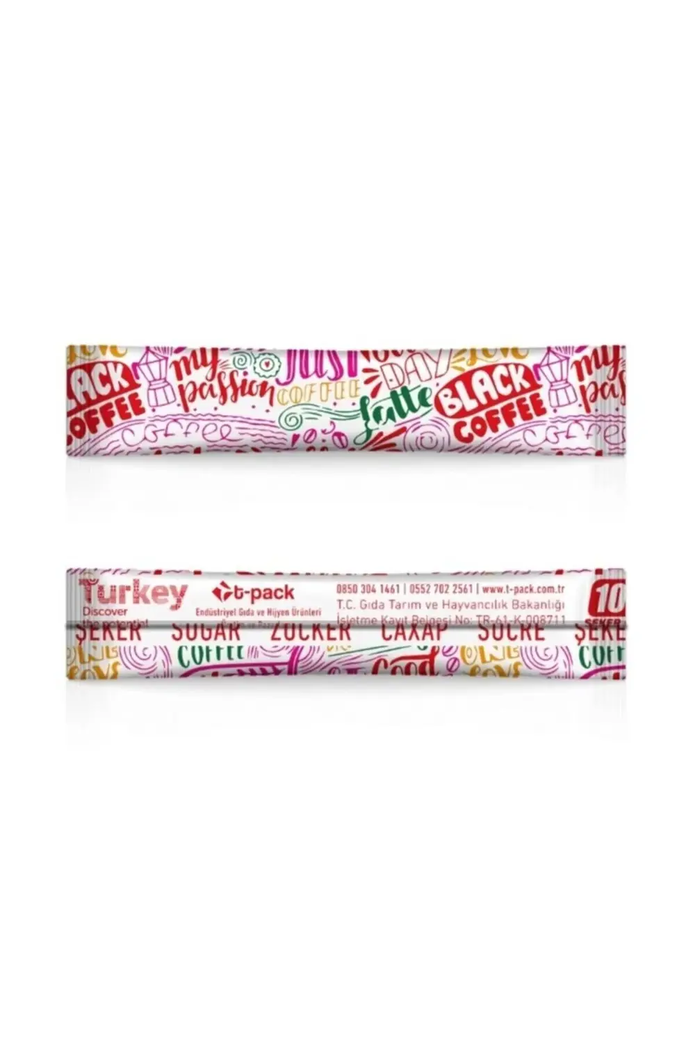 T-pack 2000 Adet X 4 gr (8 KG) T-pack Stick Şeker Özel Tasarım Pr